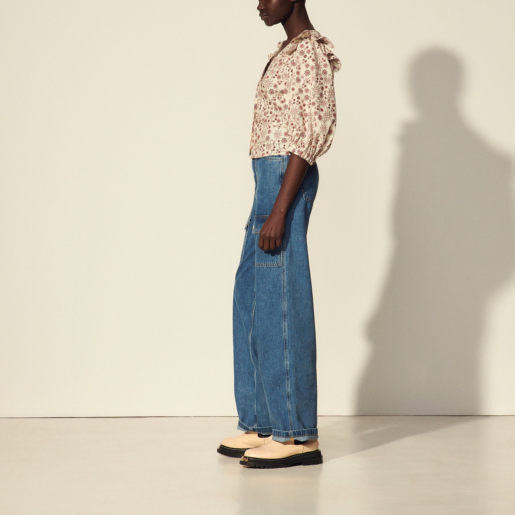 Chemise courte imprimée Sandro seconde main