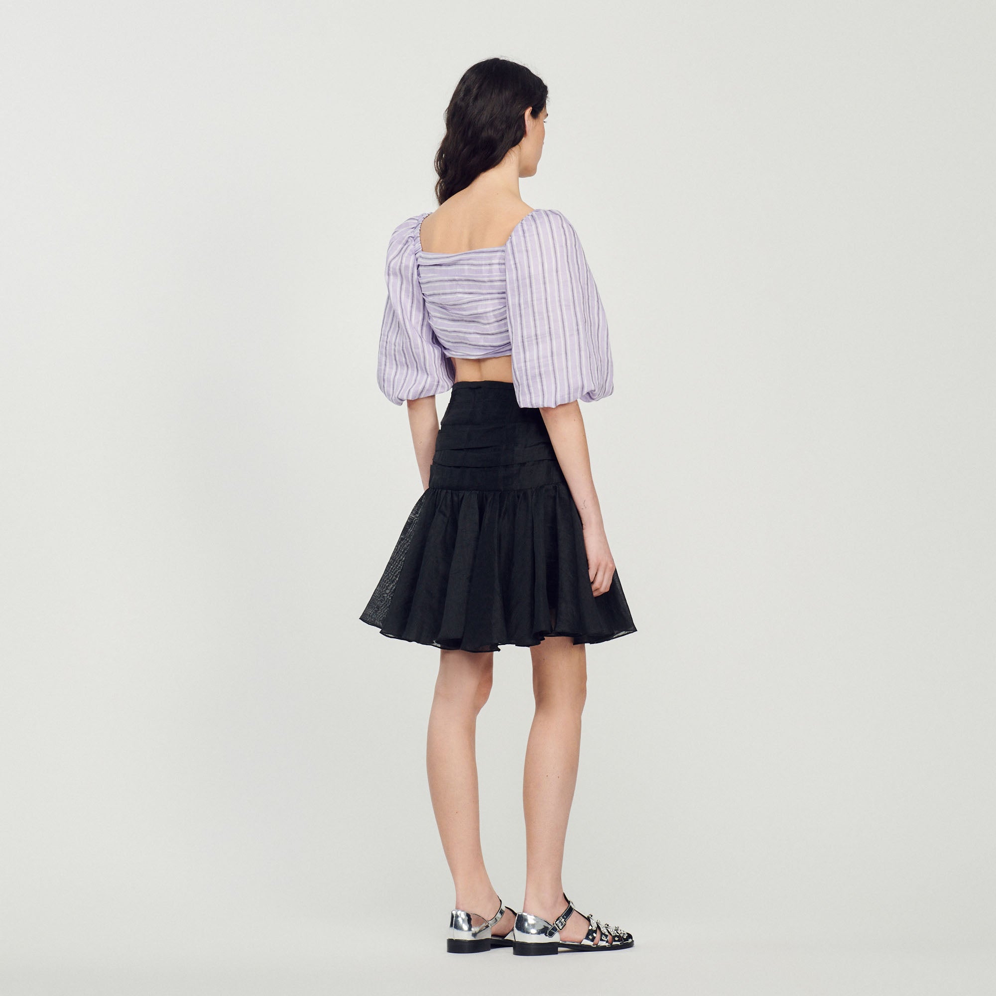 Top court rayé Sandro seconde main