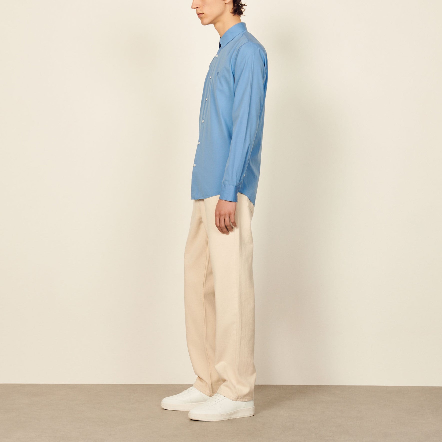 Chemise en coton avec broderie signature Sandro seconde main