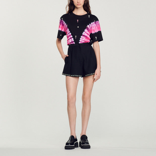 Short taille haute à galon strassé Sandro seconde main