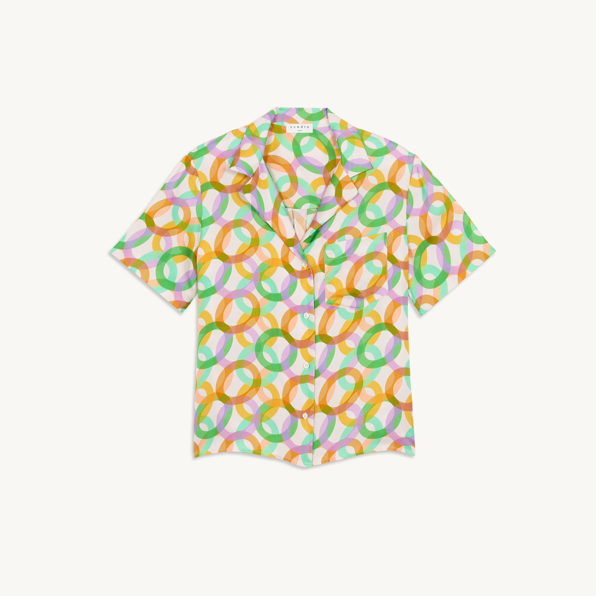 Chemise pyjama imprimée en soie Sandro seconde main