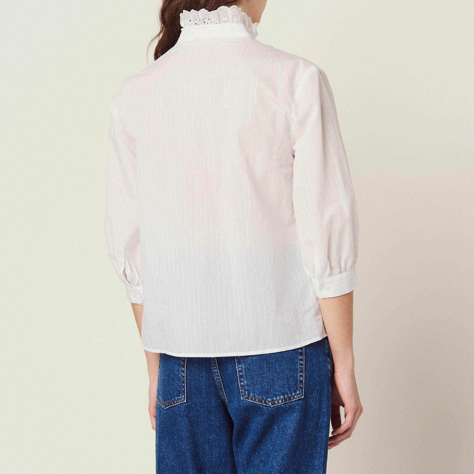 Blouse à fines rayures lurex Sandro seconde main