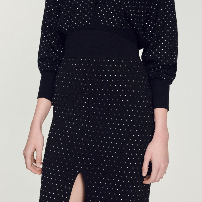 Jupe midi fendue strassée Sandro seconde main