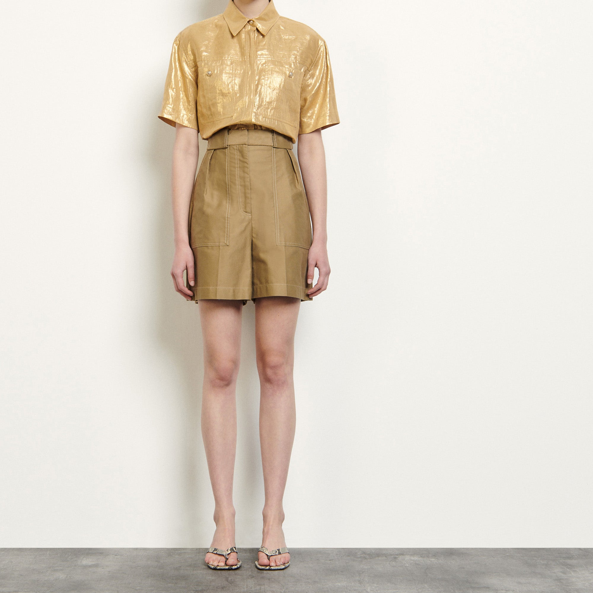 Short en gabardine de coton Sandro seconde main