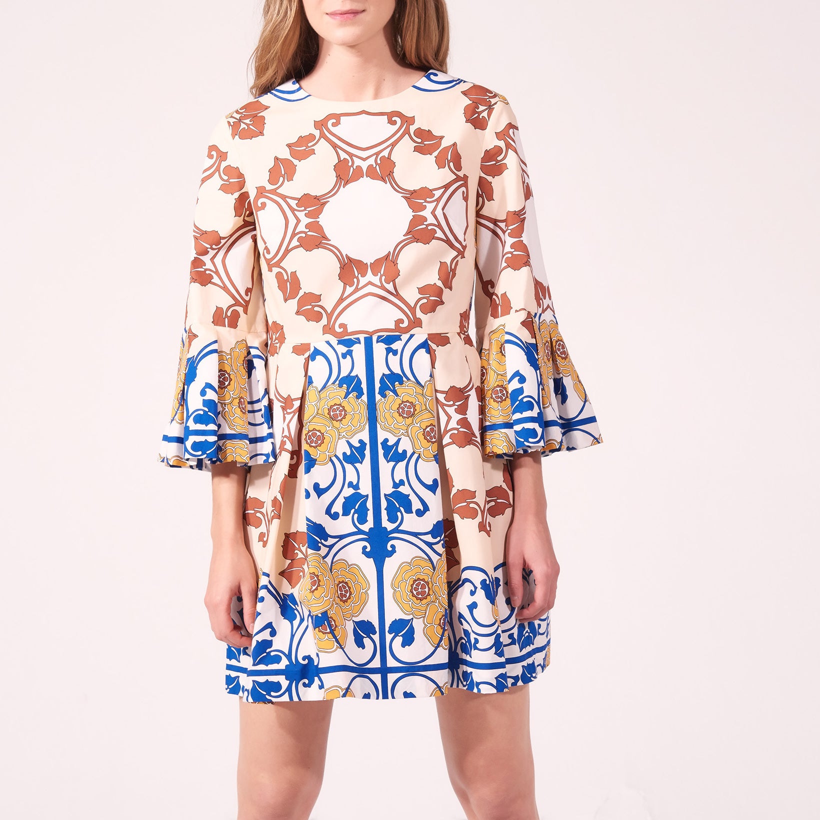 Robe en coton imprimée plissée Sandro seconde main