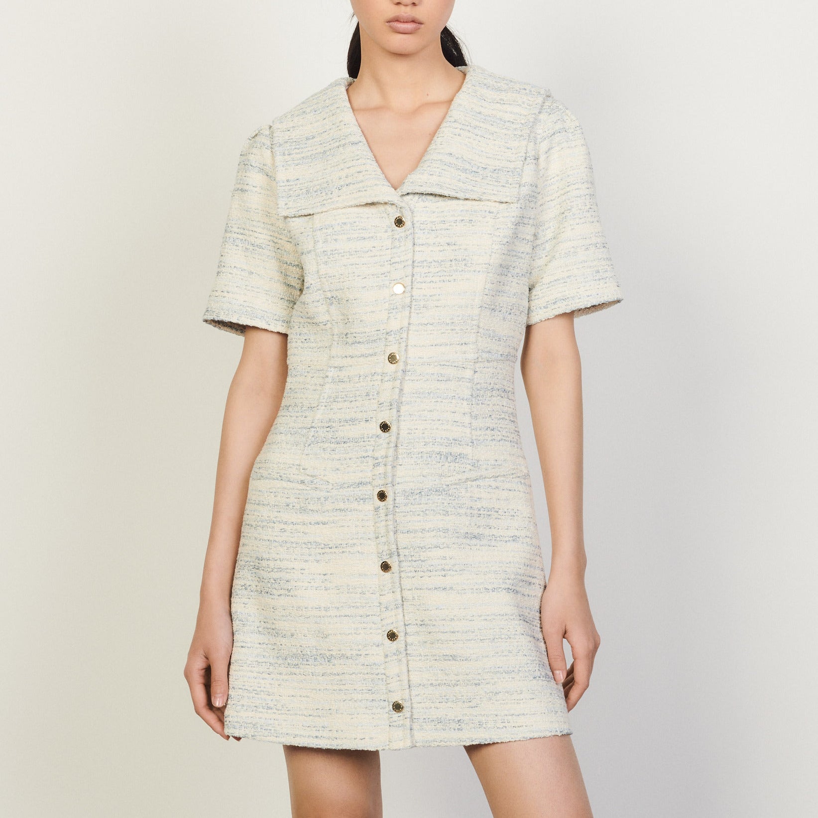 Robe en tweed à col marin Sandro seconde main