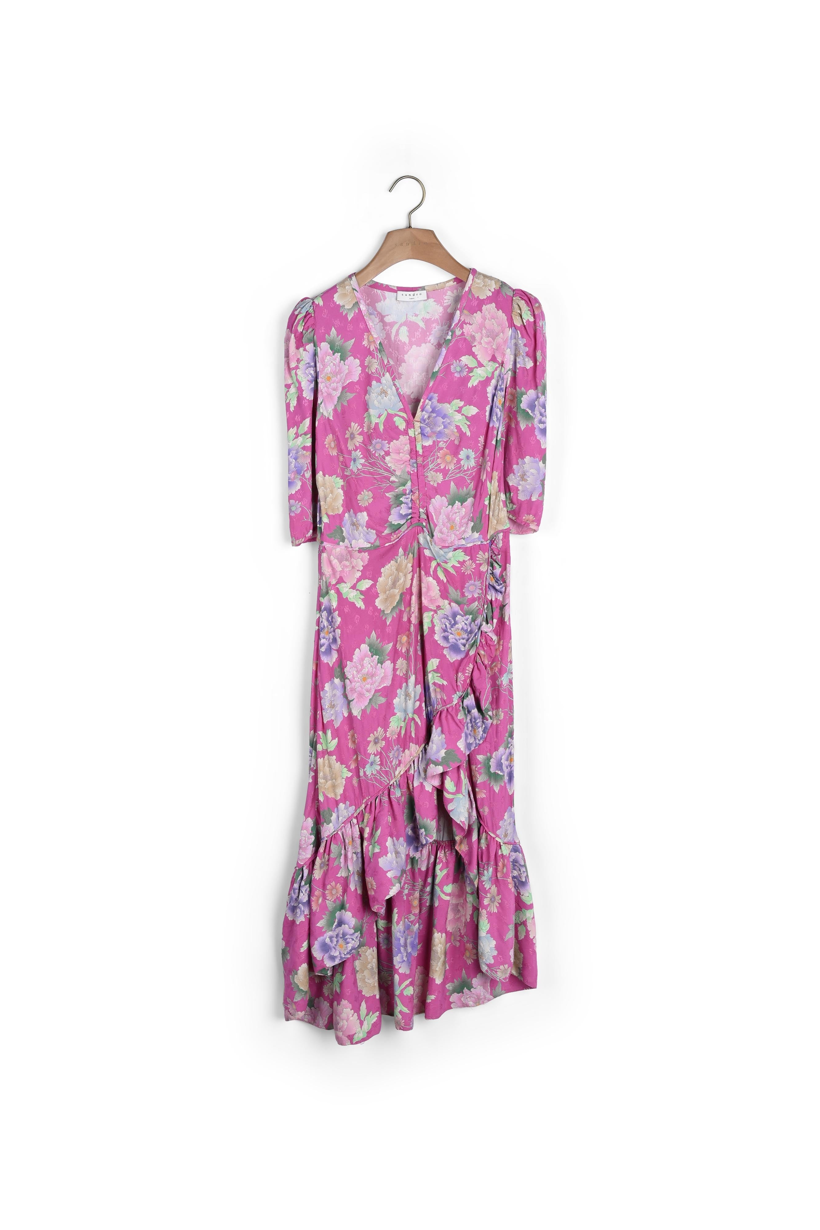 Robe longue asymétrique en jacquard Sandro seconde main