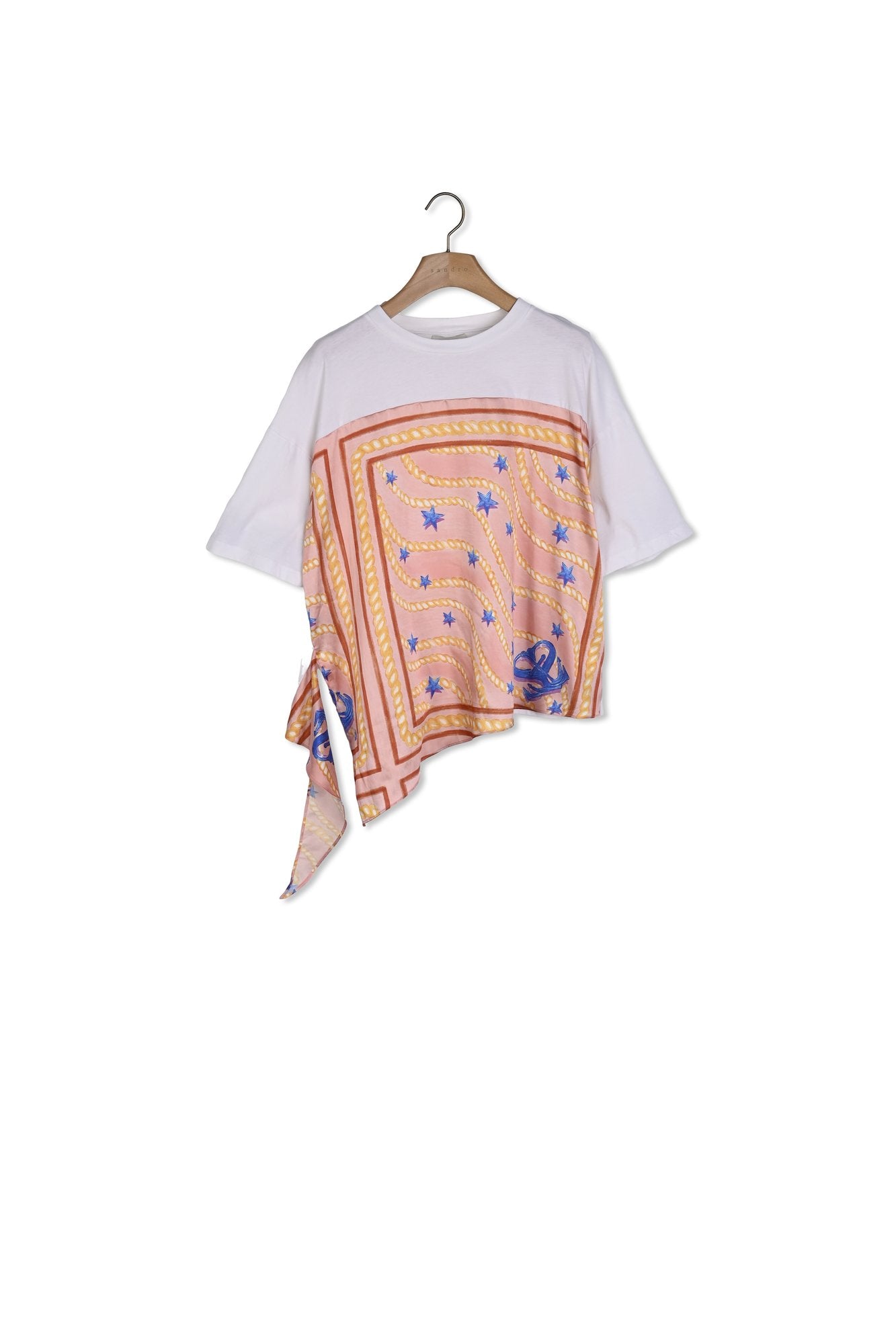 T-shirt avec empiècement imprimé Sandro seconde main