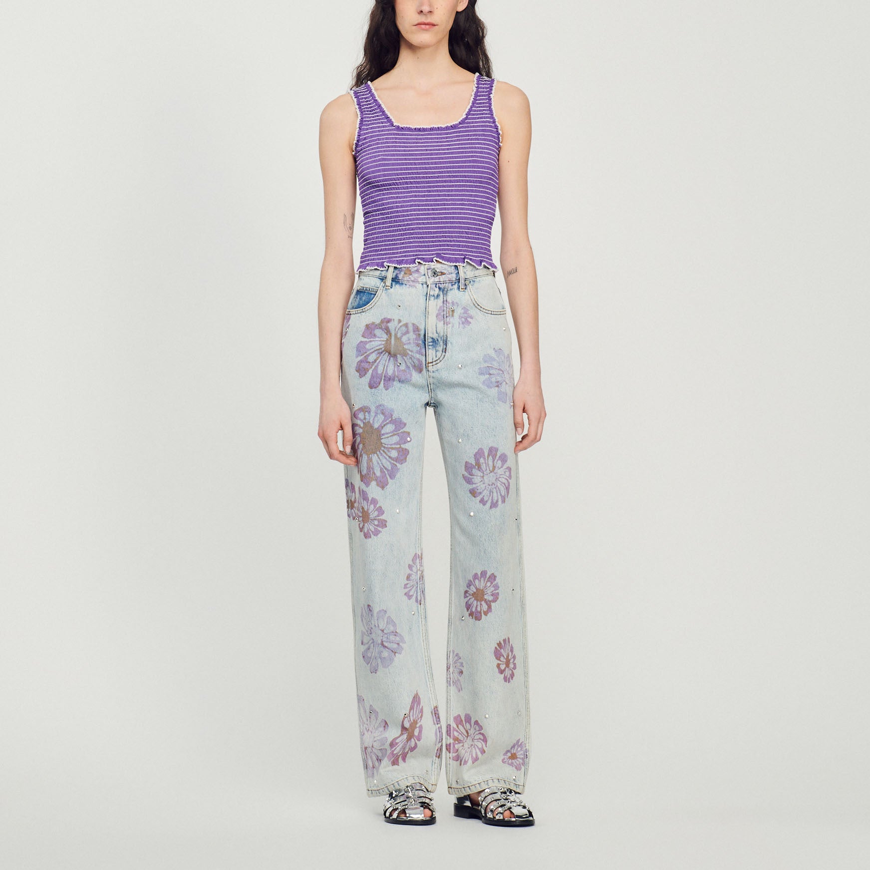 Débardeur court smocké Sandro seconde main