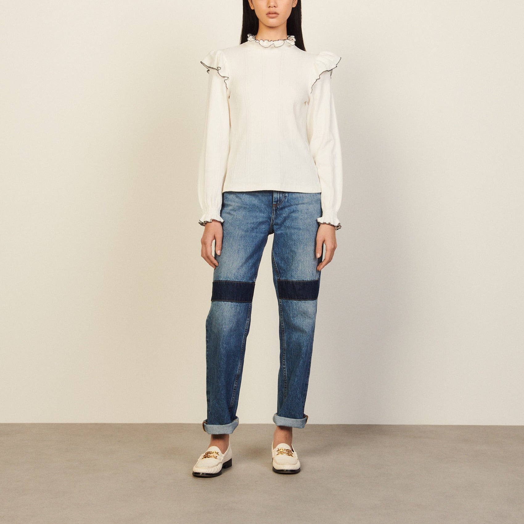 T-shirt en Maille  avec volant Sandro seconde main