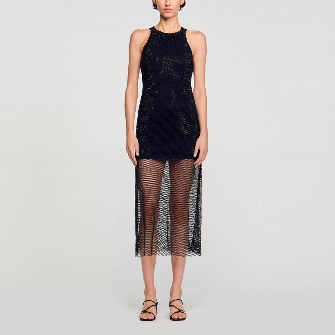 Robe longue résille brillante Sandro seconde main