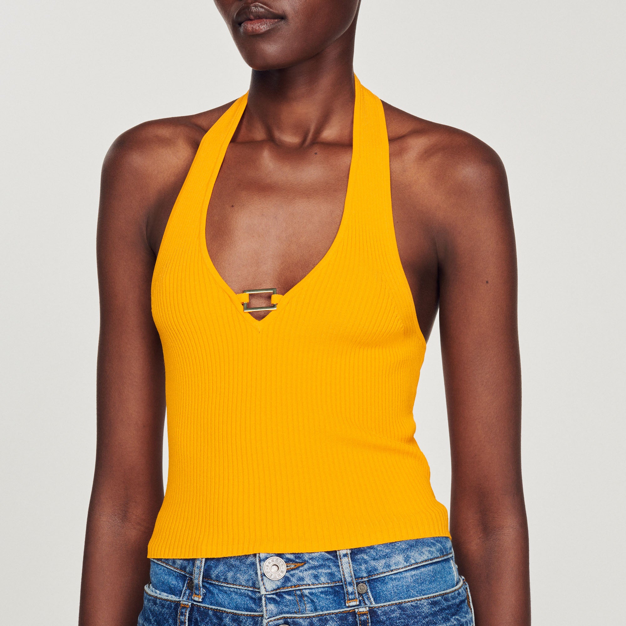 Top court en Maille détail bijou Sandro seconde main