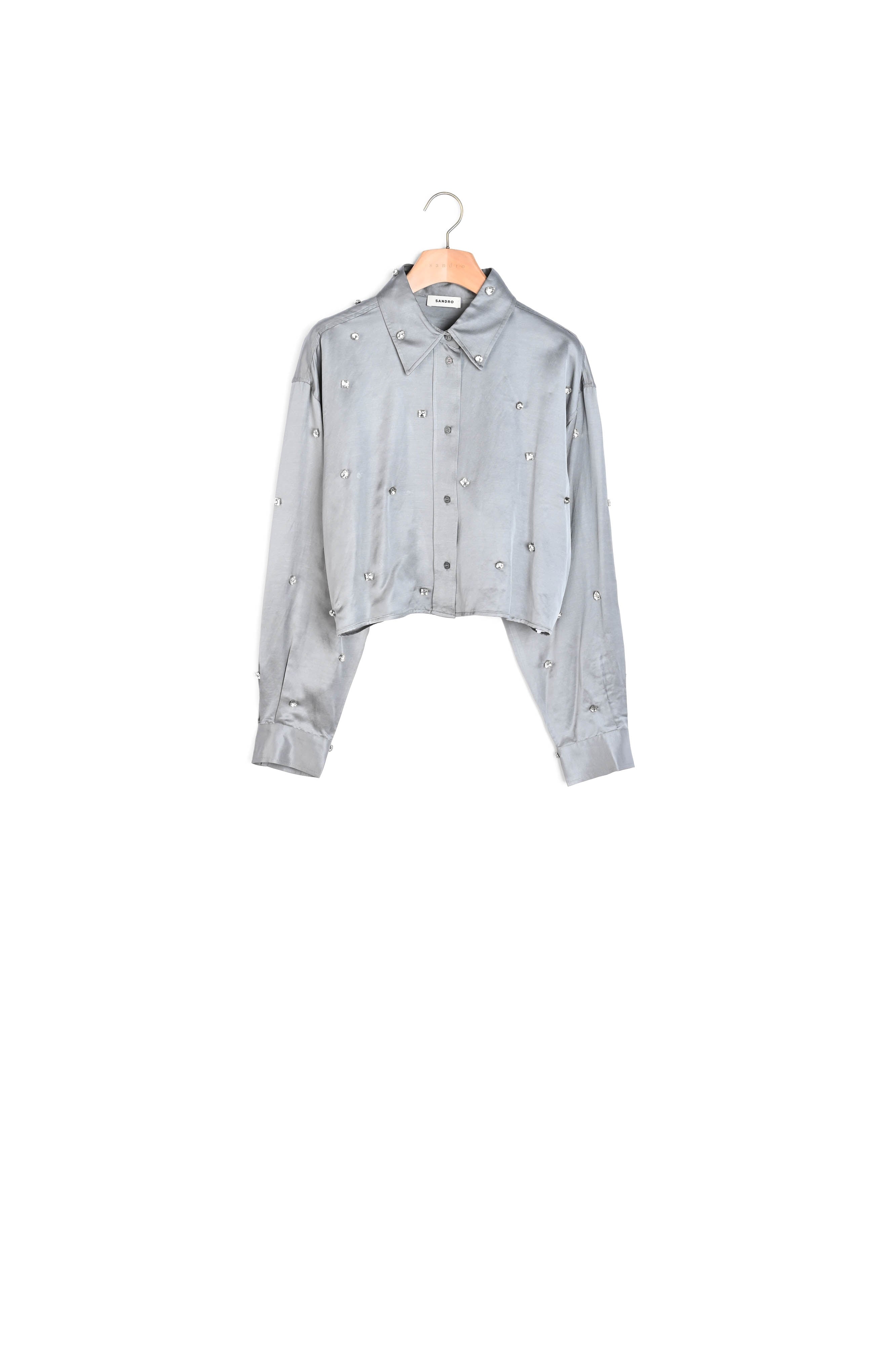 Chemise satinée ornée de strass Sandro seconde main