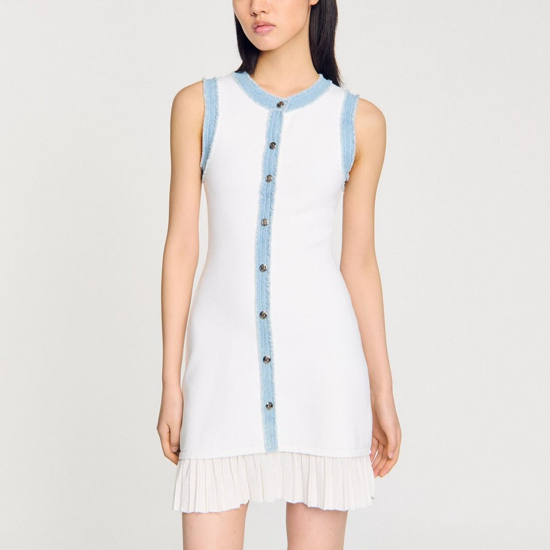 Robe courte en maille à volant Sandro seconde main