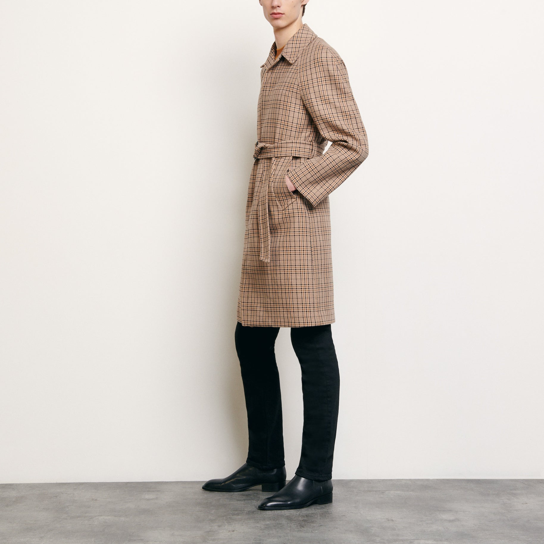 Manteau à carreaux fantaisie Sandro seconde main