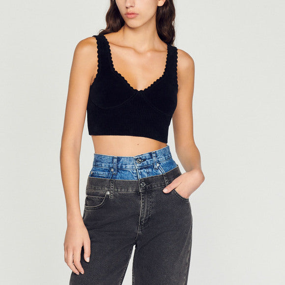 Brassière en Maille velours Sandro seconde main