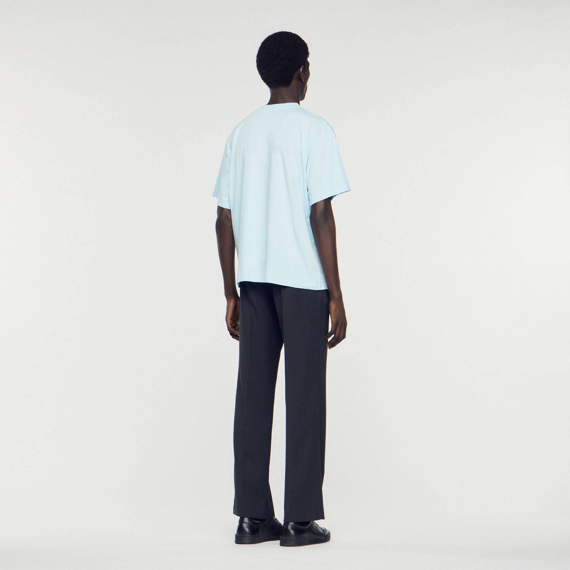 T-shirt Bleu Clair Sandro seconde main