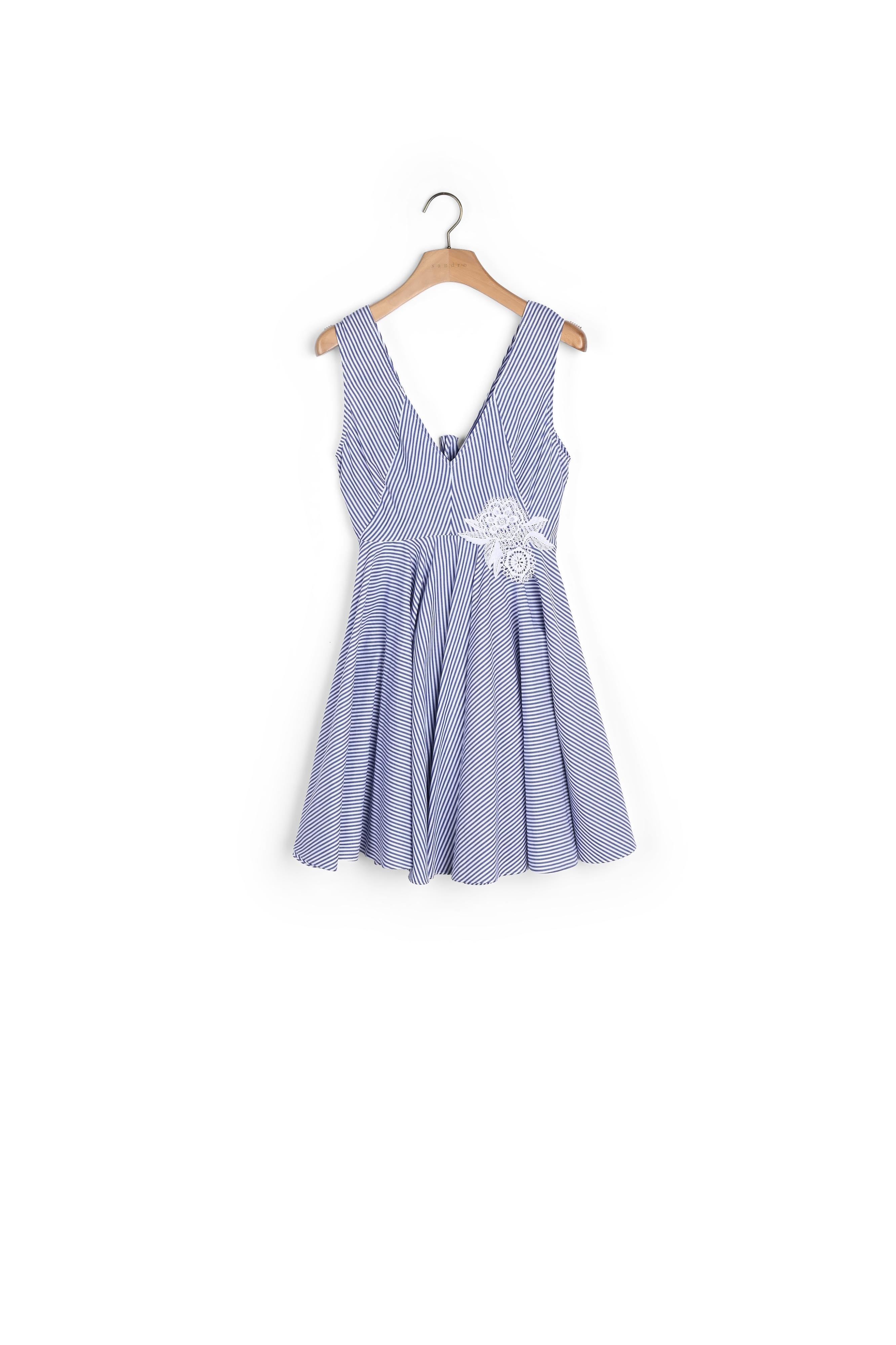 Robe à rayures à nouer au dos Sandro seconde main