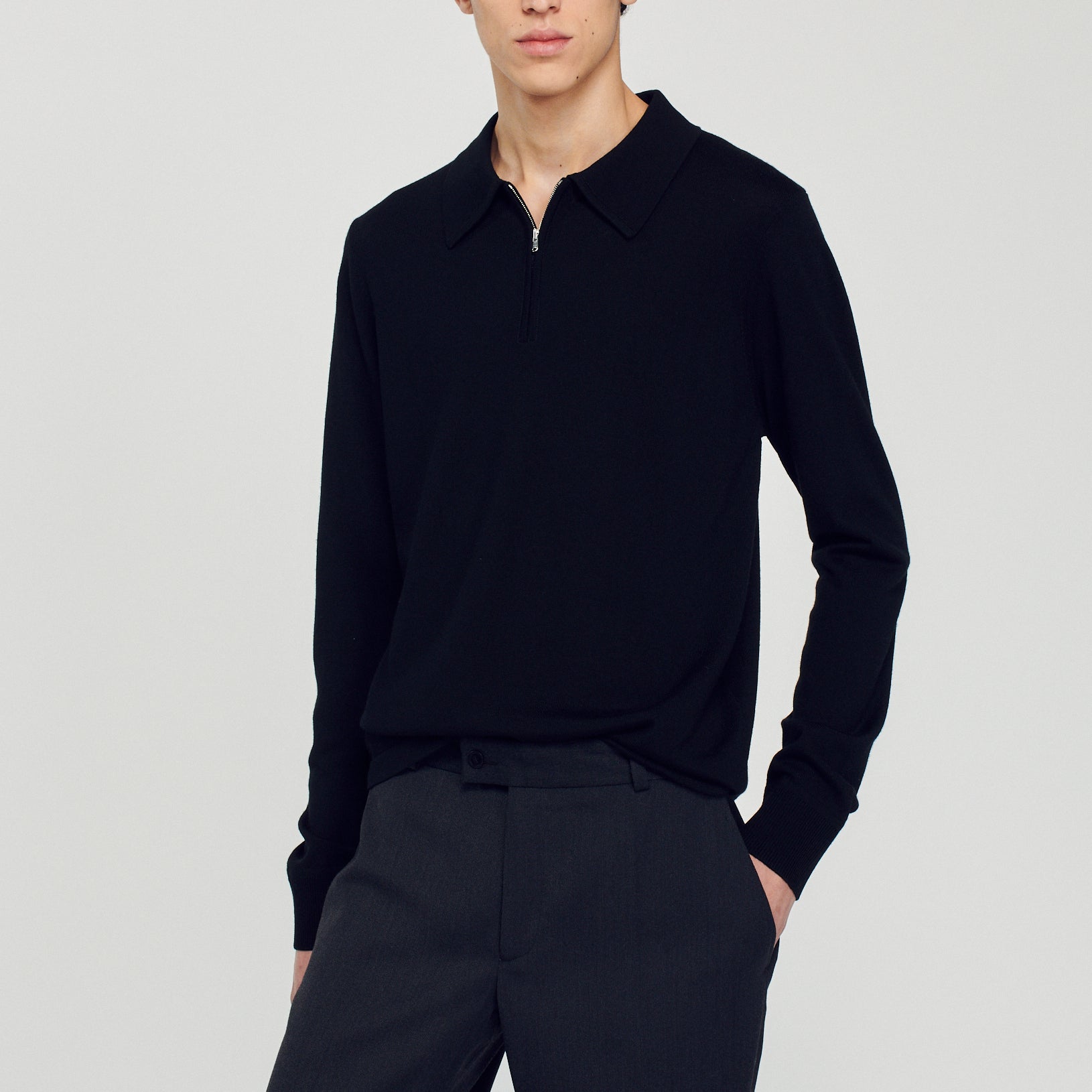 Pull polo en Maille Sandro seconde main