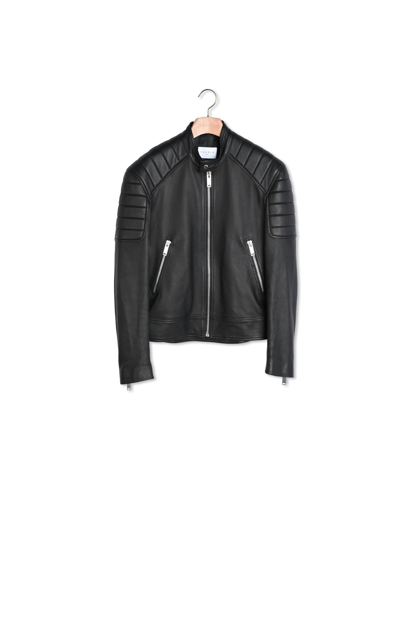 Blouson en cuir finitions matelassées Sandro seconde main