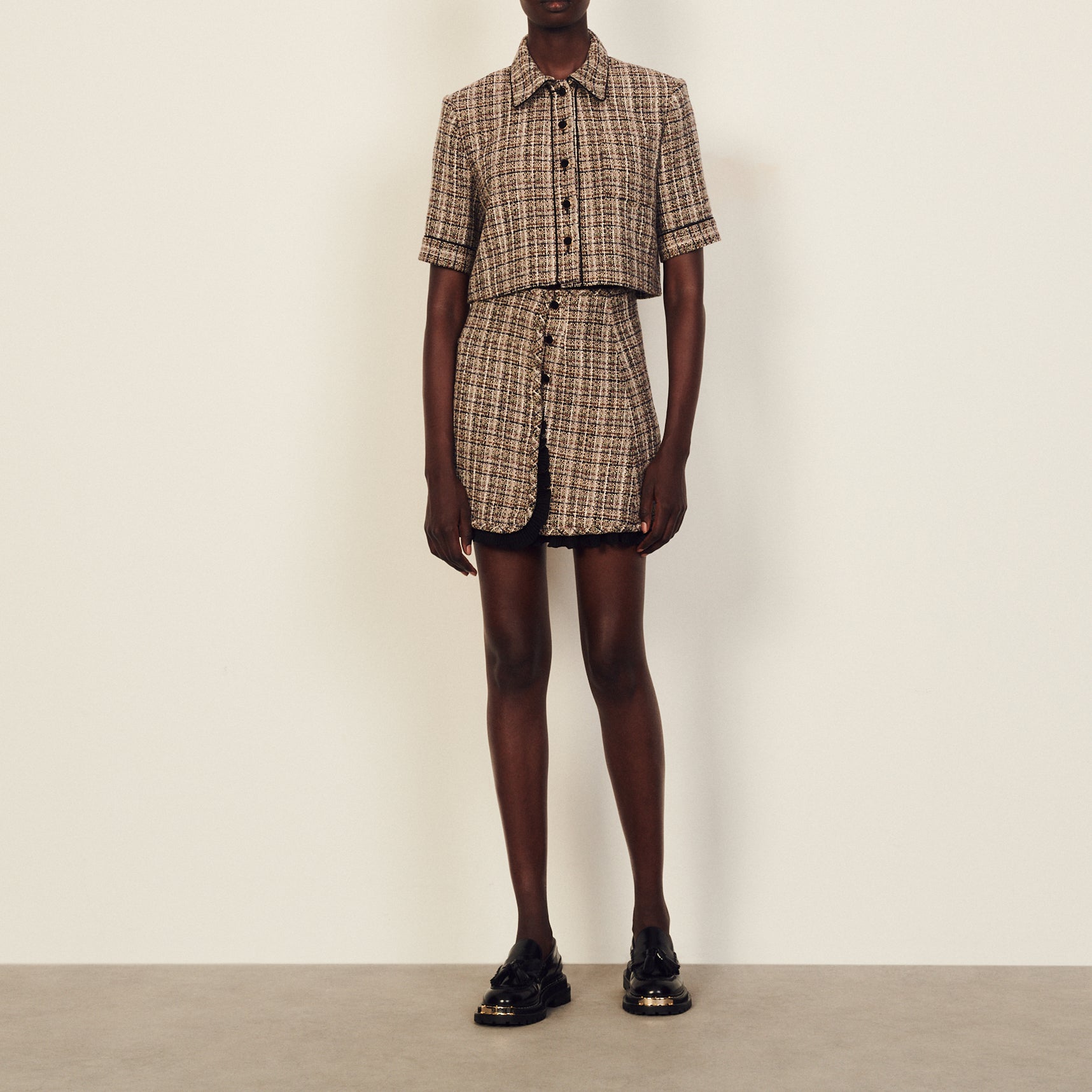 Jupe courte en tweed Sandro seconde main