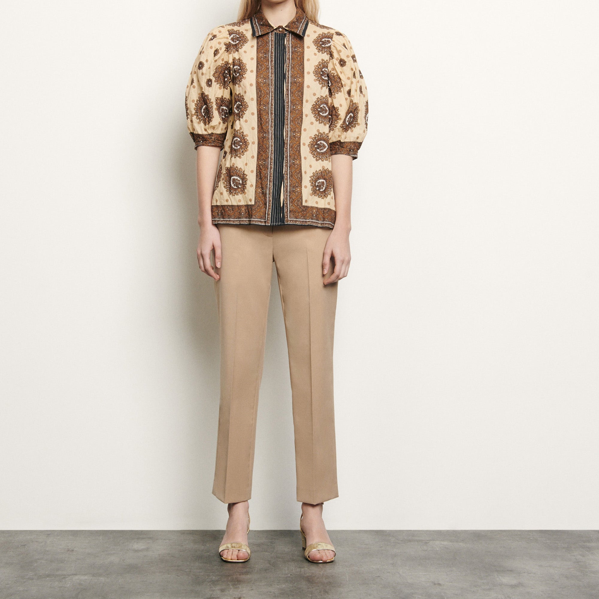 Chemise en coton imprimé Sandro seconde main