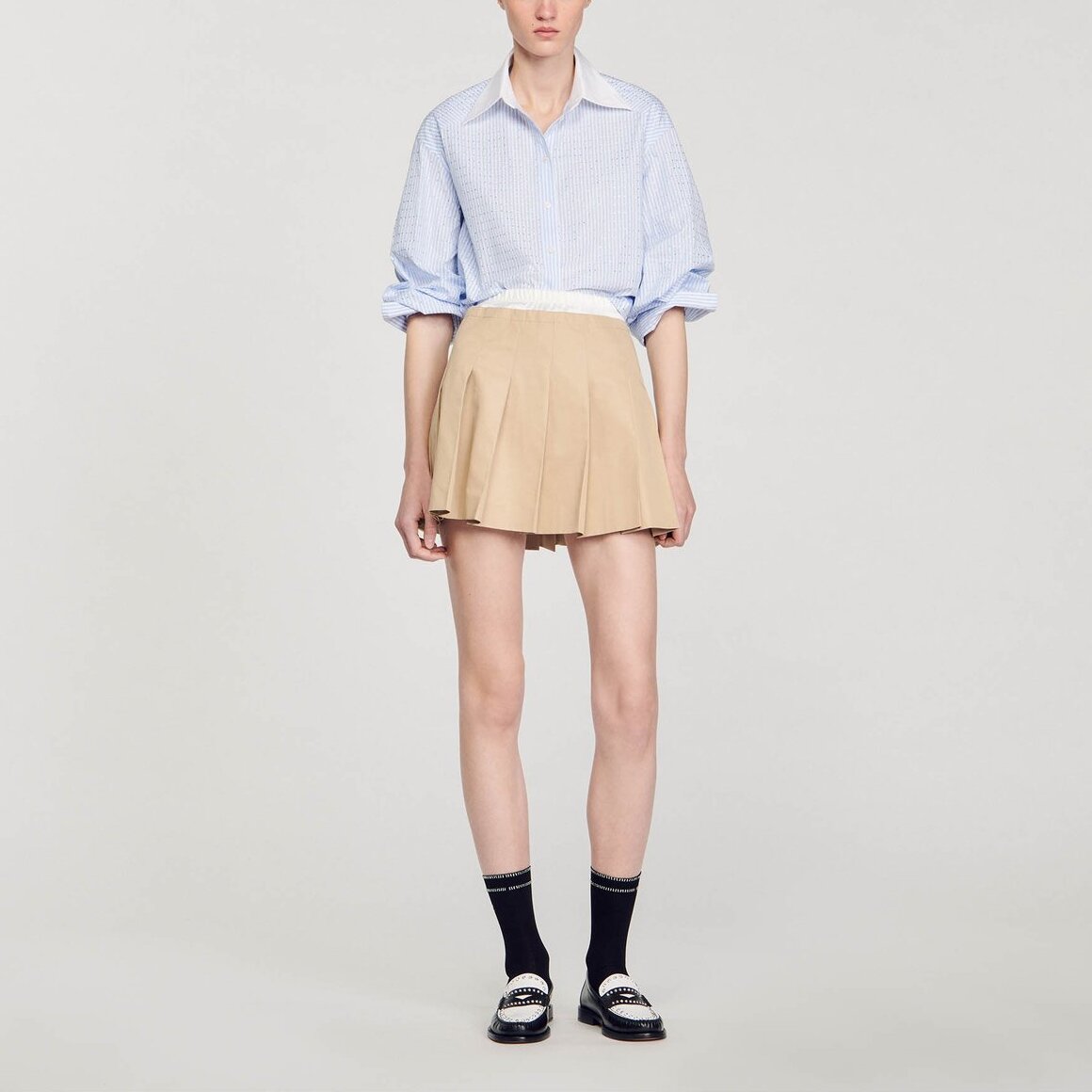 Chemise rayée à strass Sandro seconde main