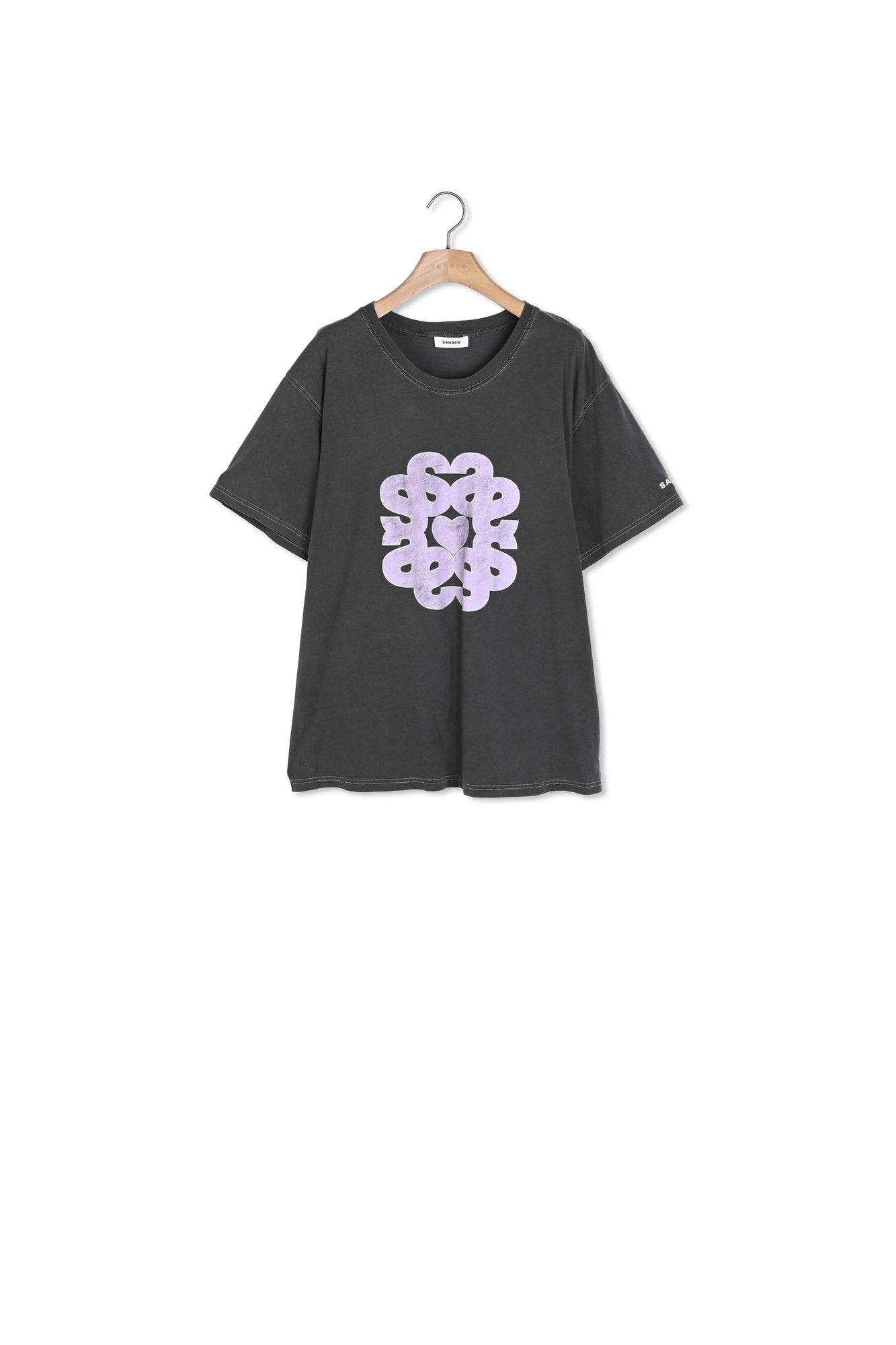 Tee-shirt en coton bio motif double S Sandro seconde main