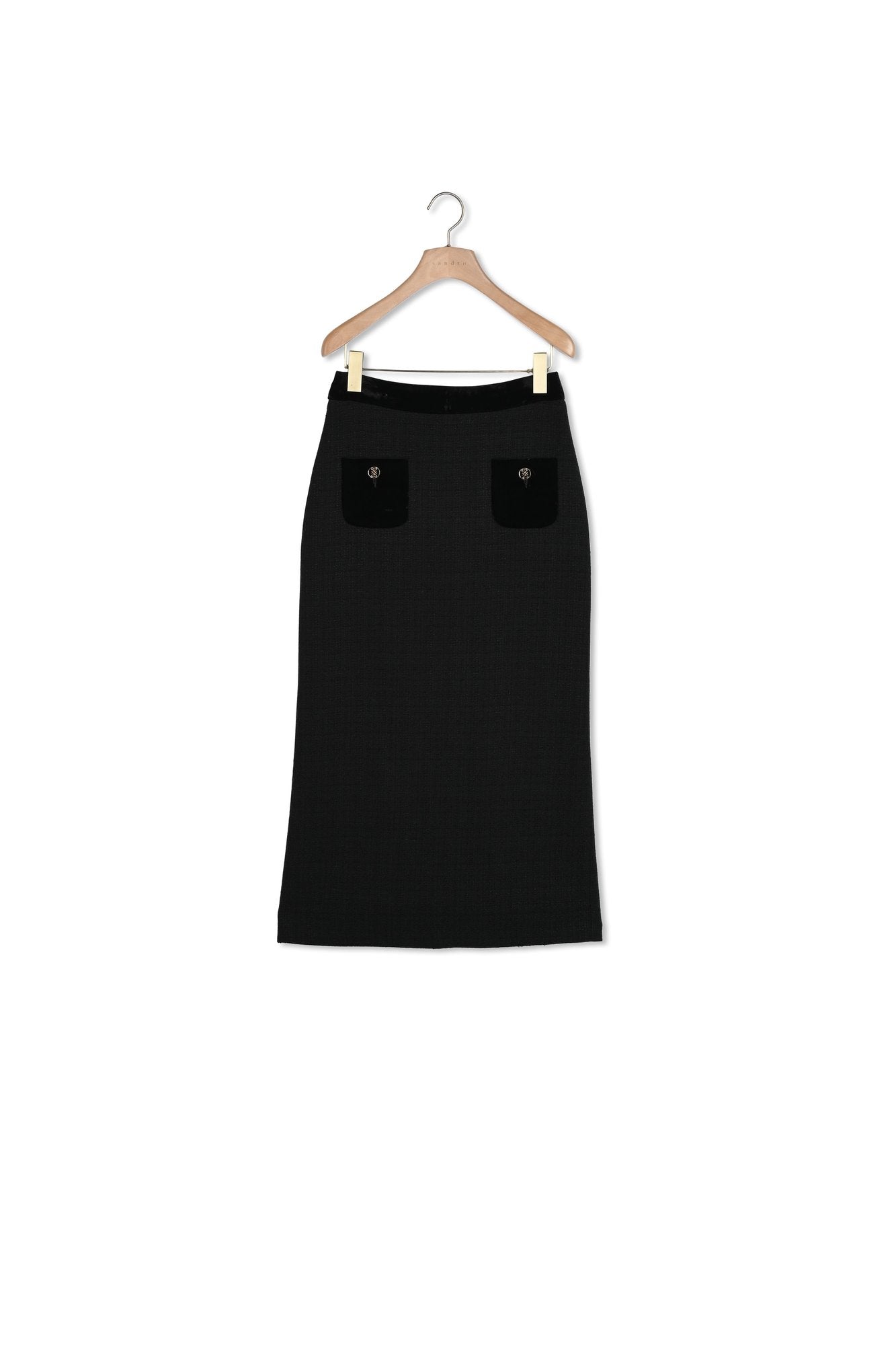 Jupe longue en tweed et velours Sandro seconde main