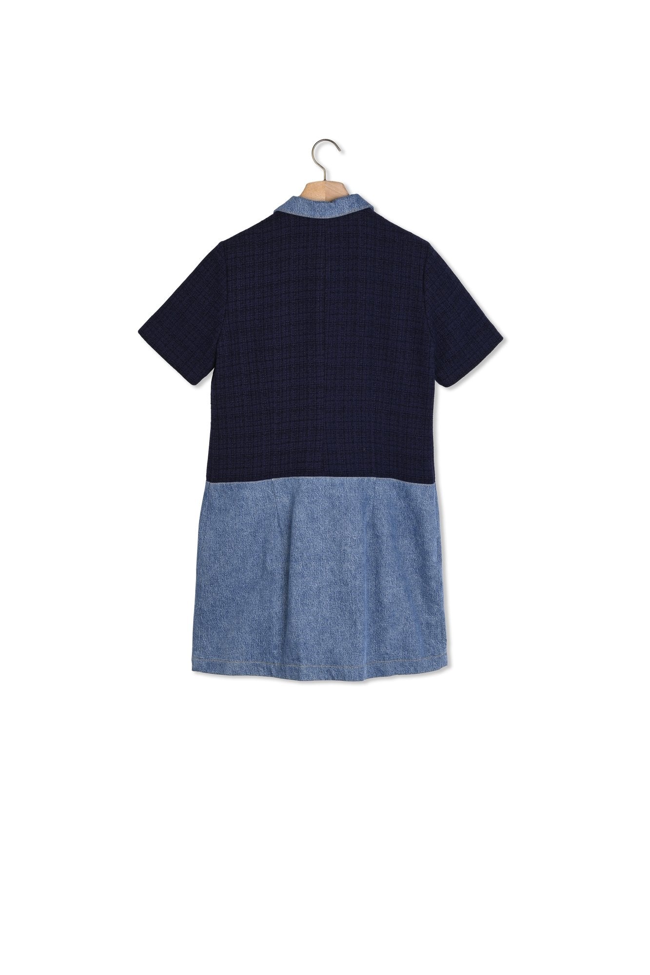 Robe courte en tweed et denim Sandro seconde main