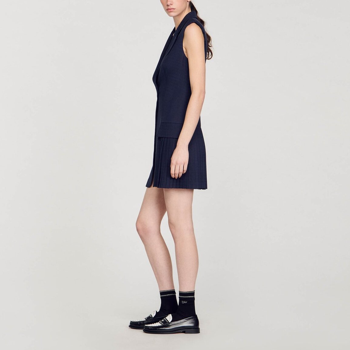 Robe courte tailleur plissée Sandro seconde main