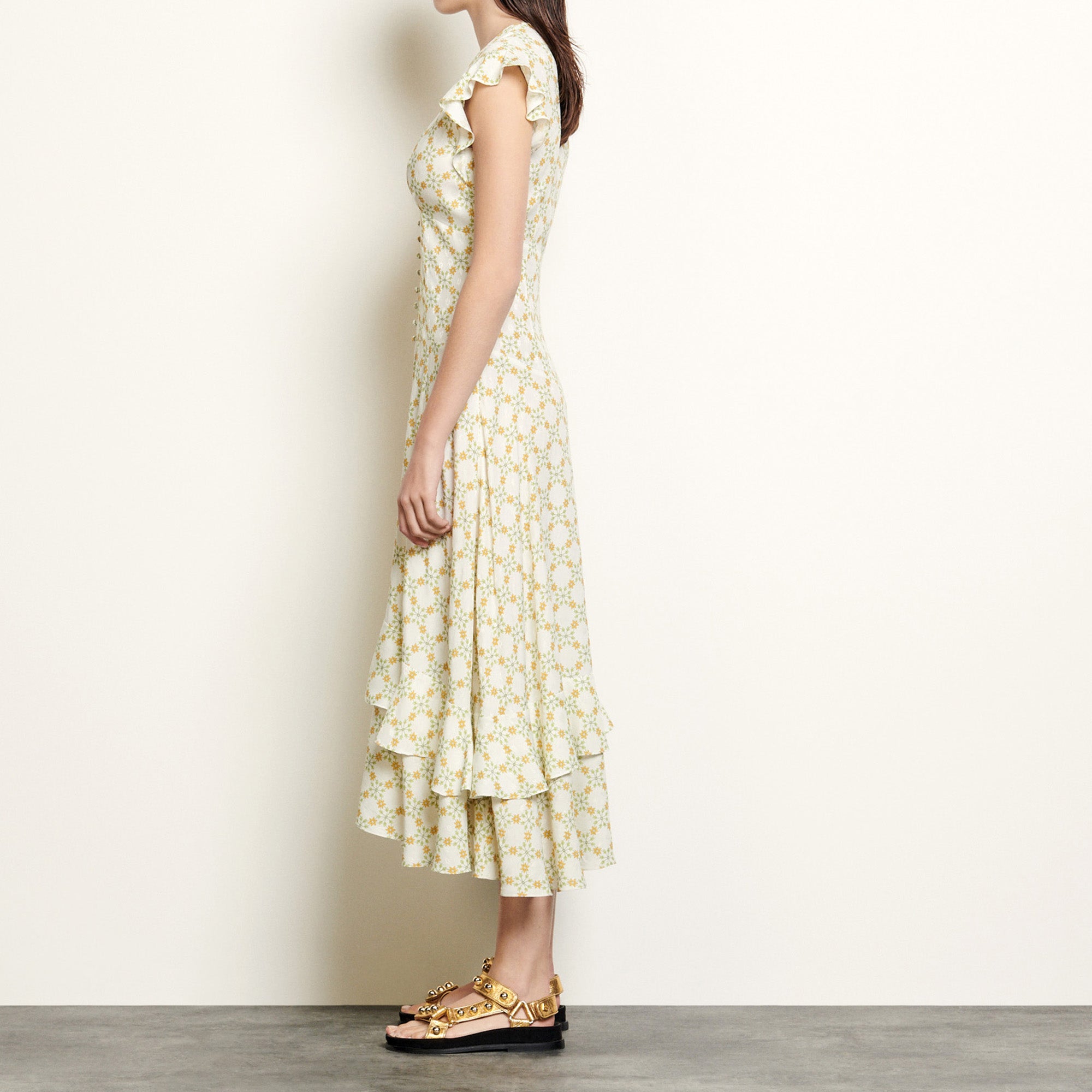 Robe longue en jacquard imprimé Sandro seconde main