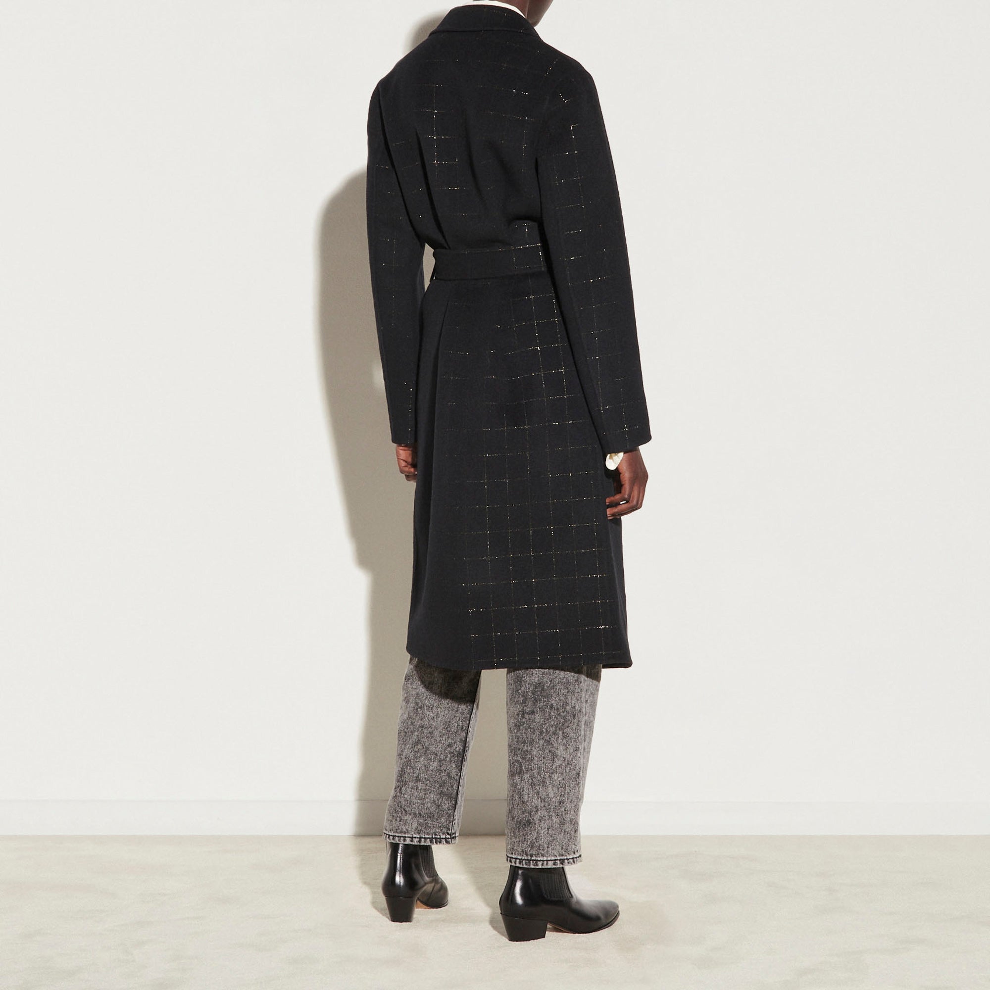 Manteau long à carreaux fantaisies Sandro seconde main