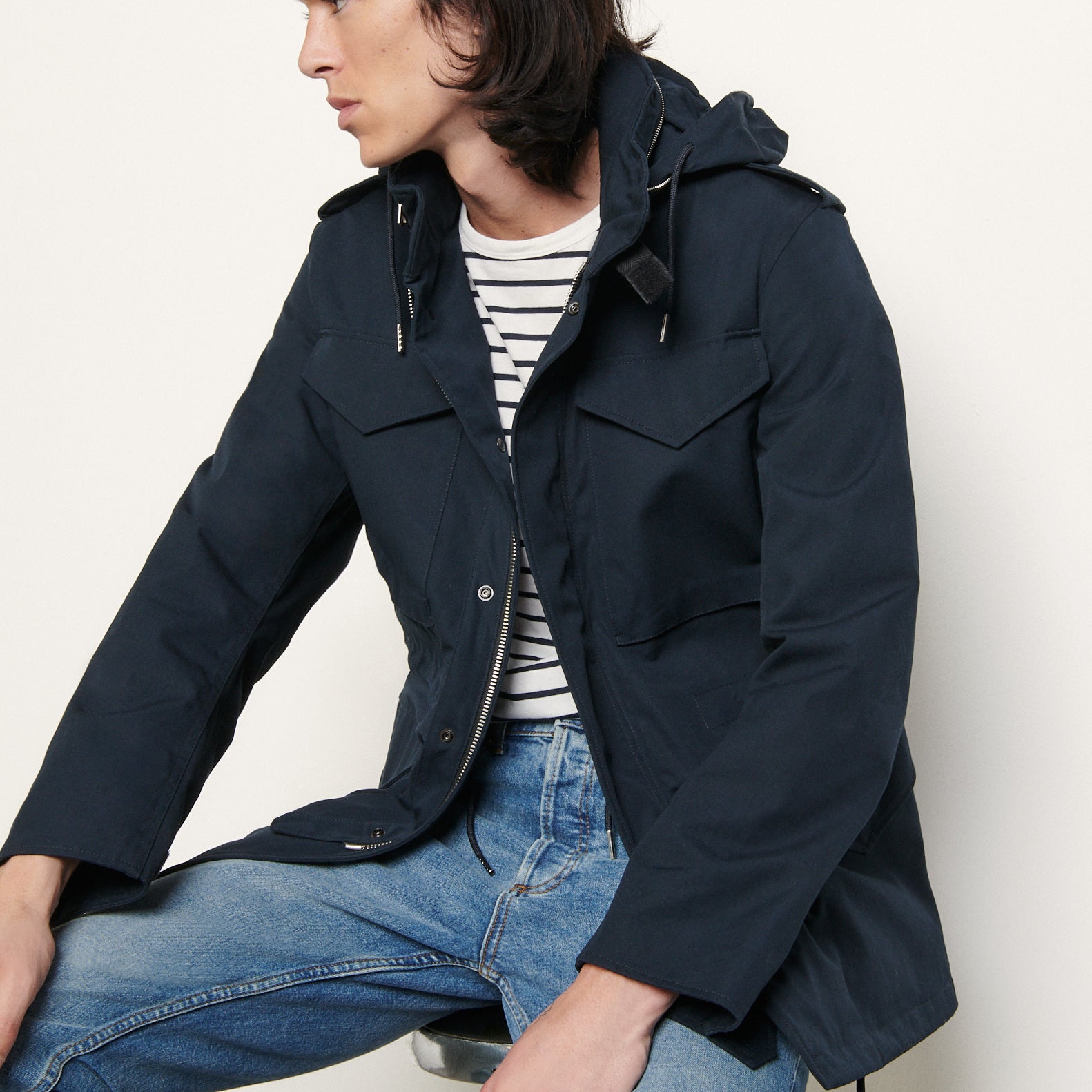 Parka en coton à capuche Sandro seconde main