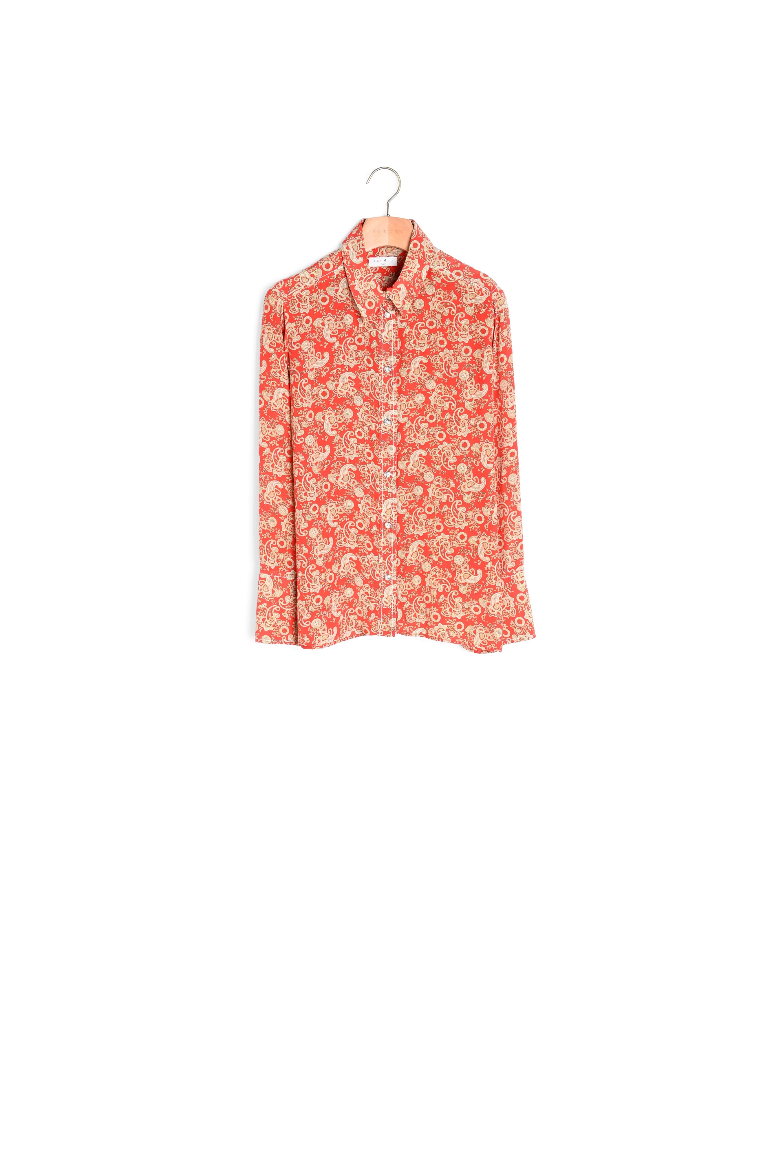 Chemise en soie imprimée Sandro seconde main