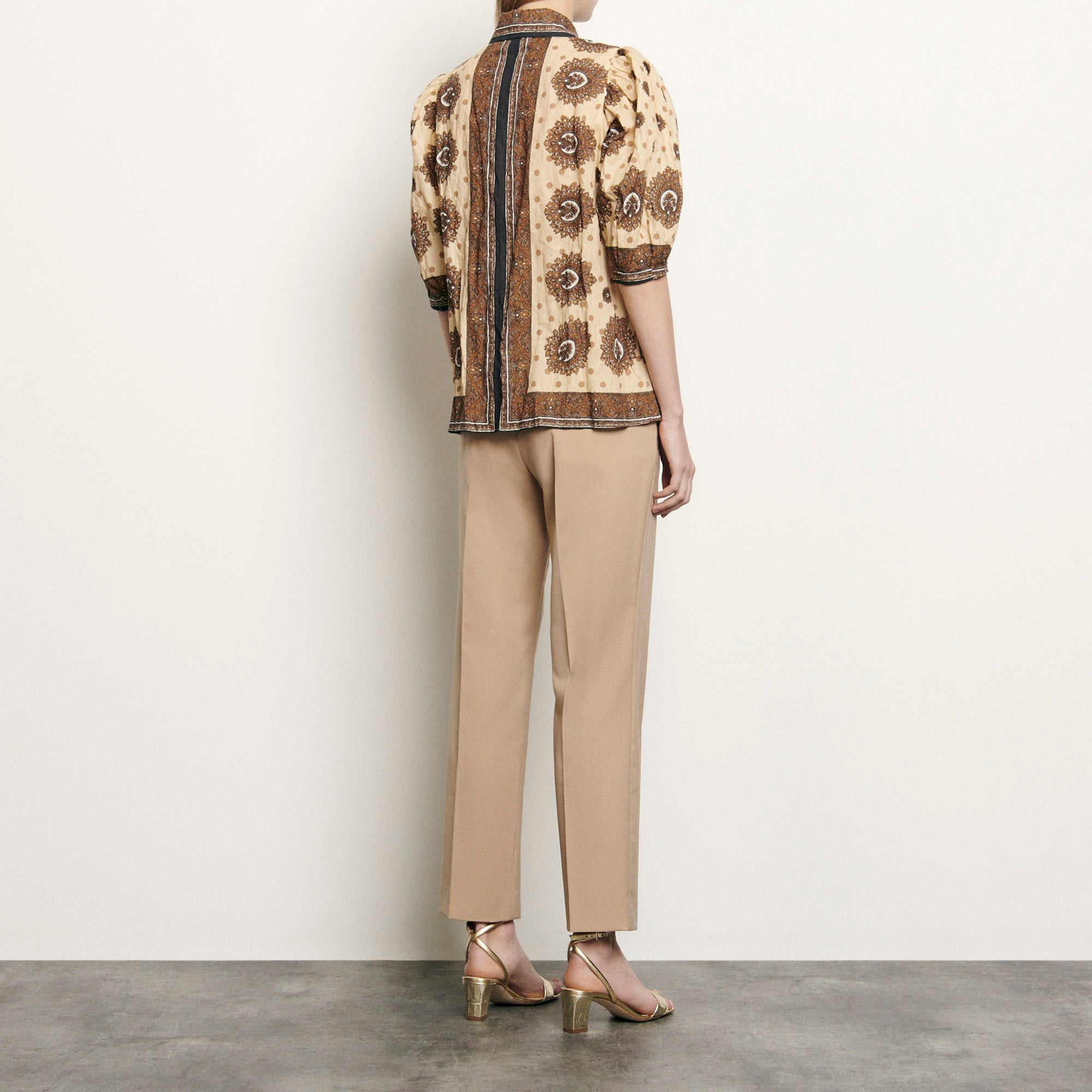 Chemise en coton imprimé Sandro seconde main