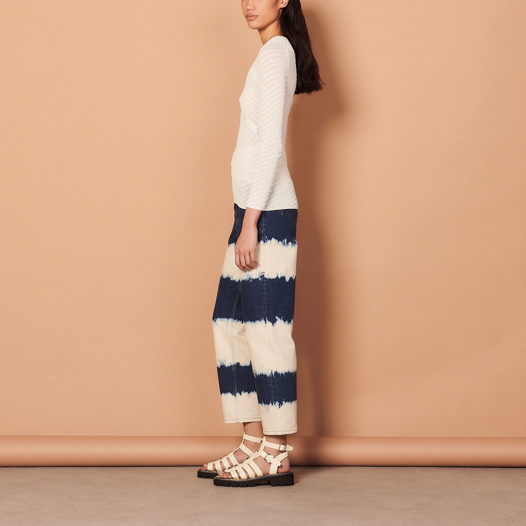 Pull en Maille pointelle détail anneaux Sandro seconde main