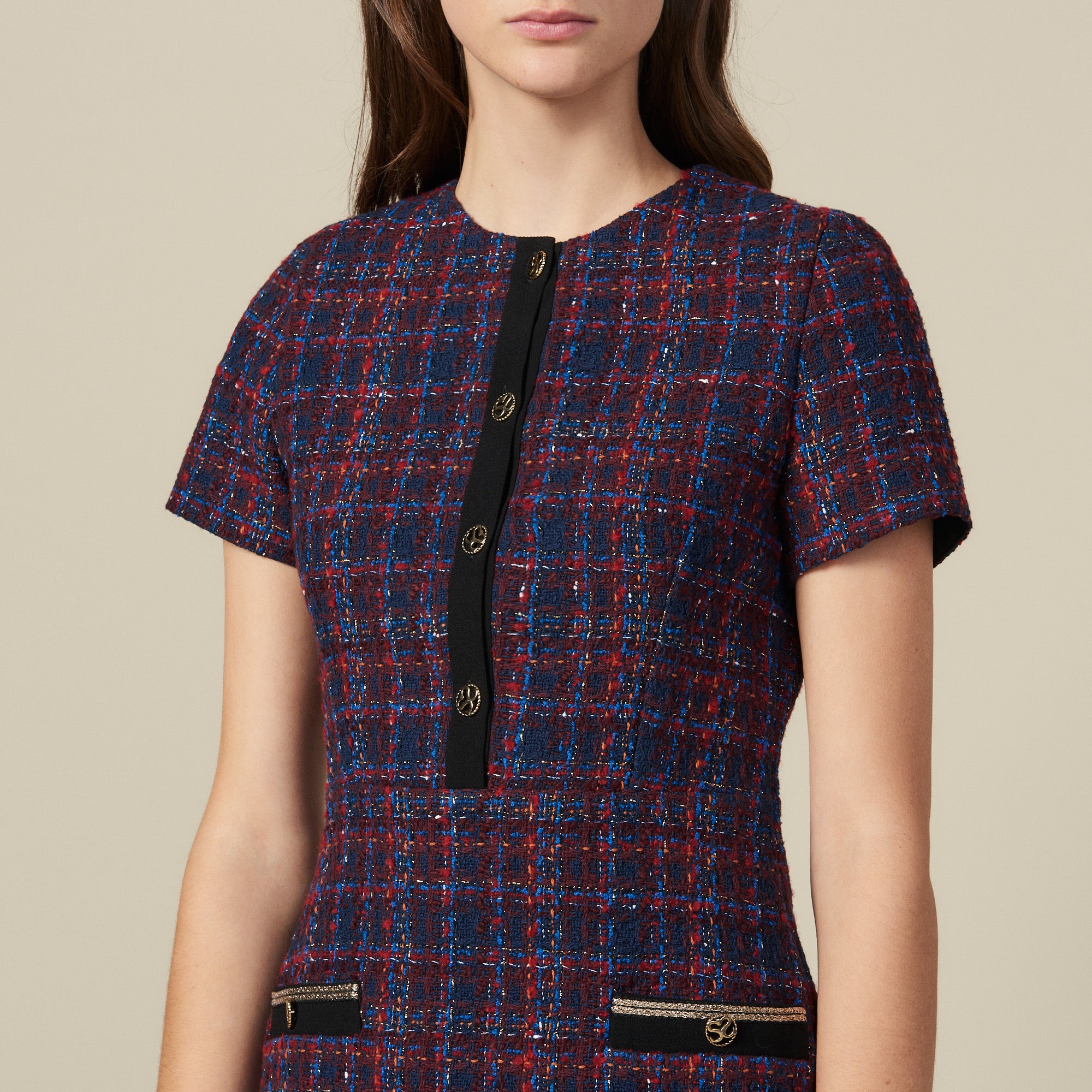 Robe courte en tweed Sandro seconde main