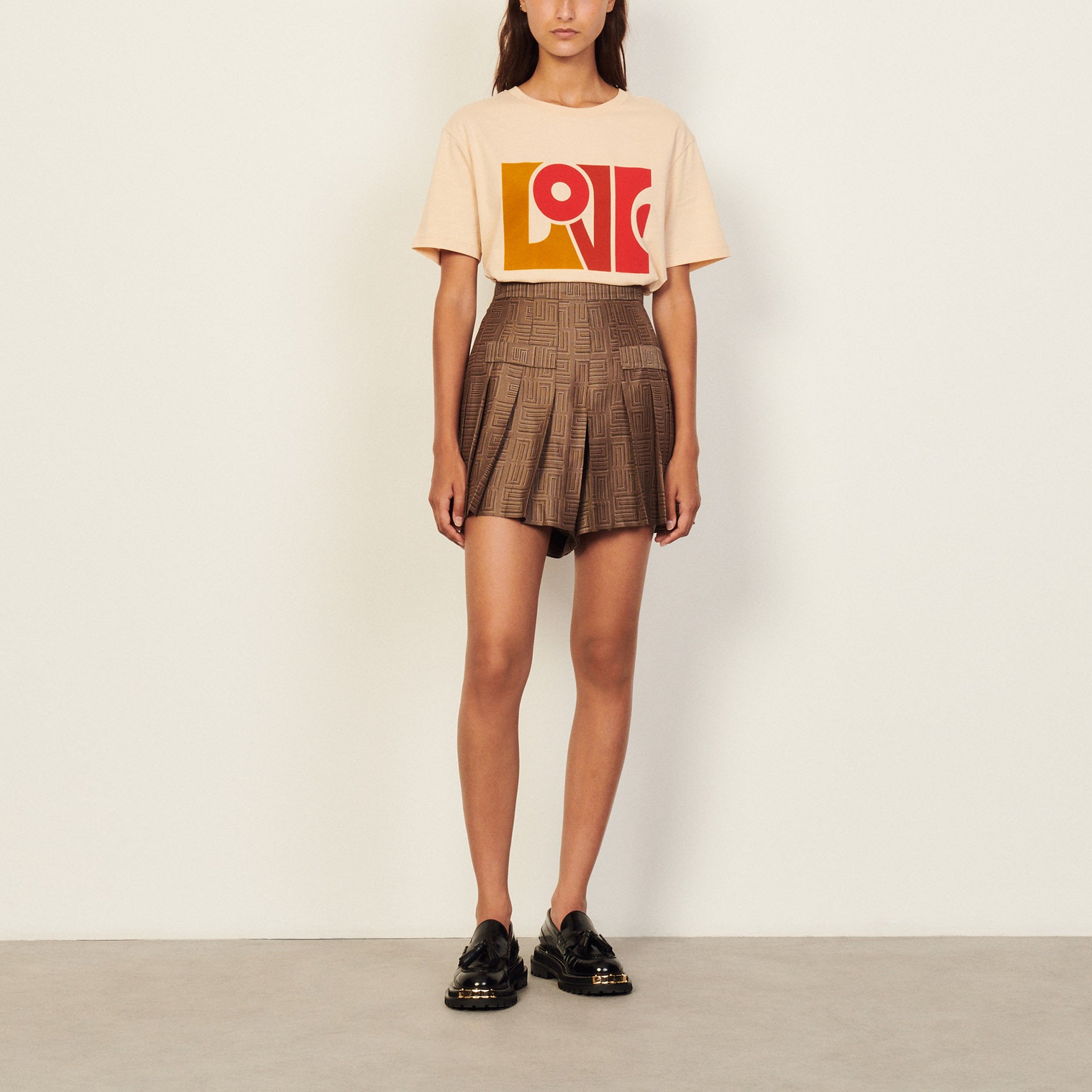 Short Jupe en jacquard fantaisie Sandro seconde main