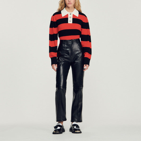 Pantalon en cuir Sandro seconde main