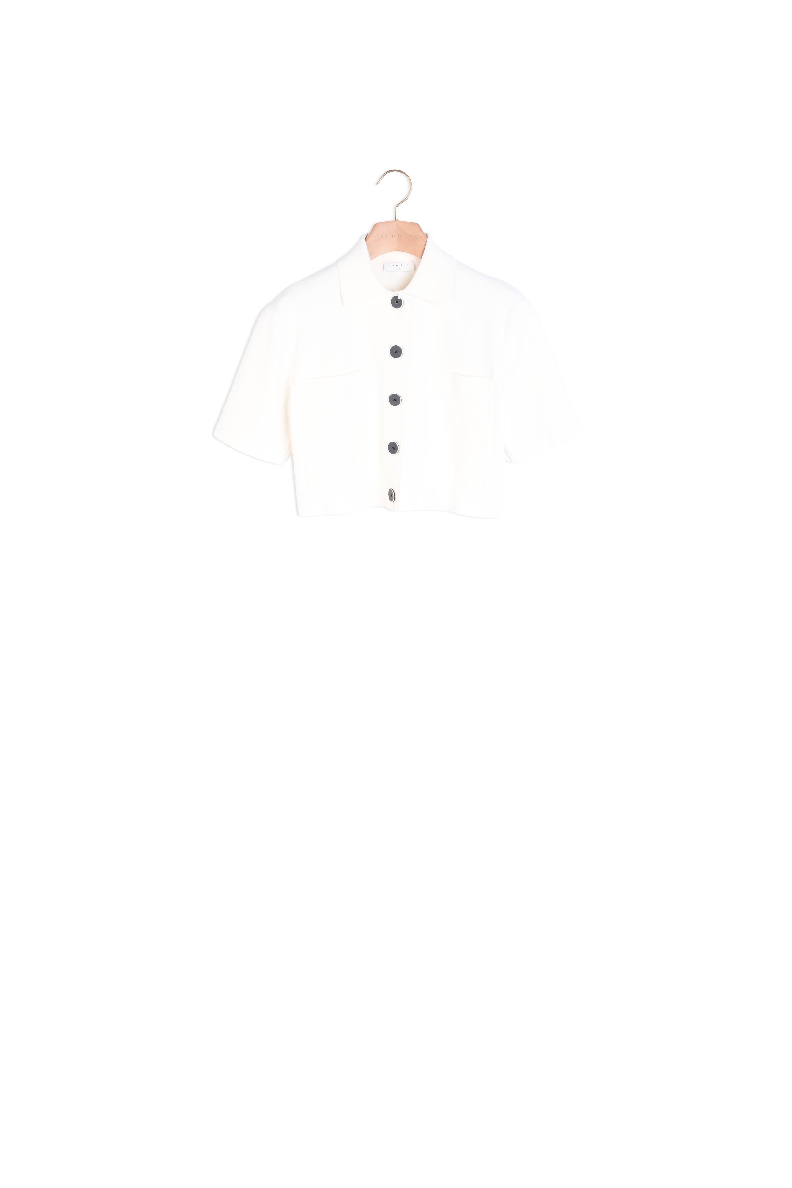 Cardigan court façon Chemise en Maille Sandro seconde main