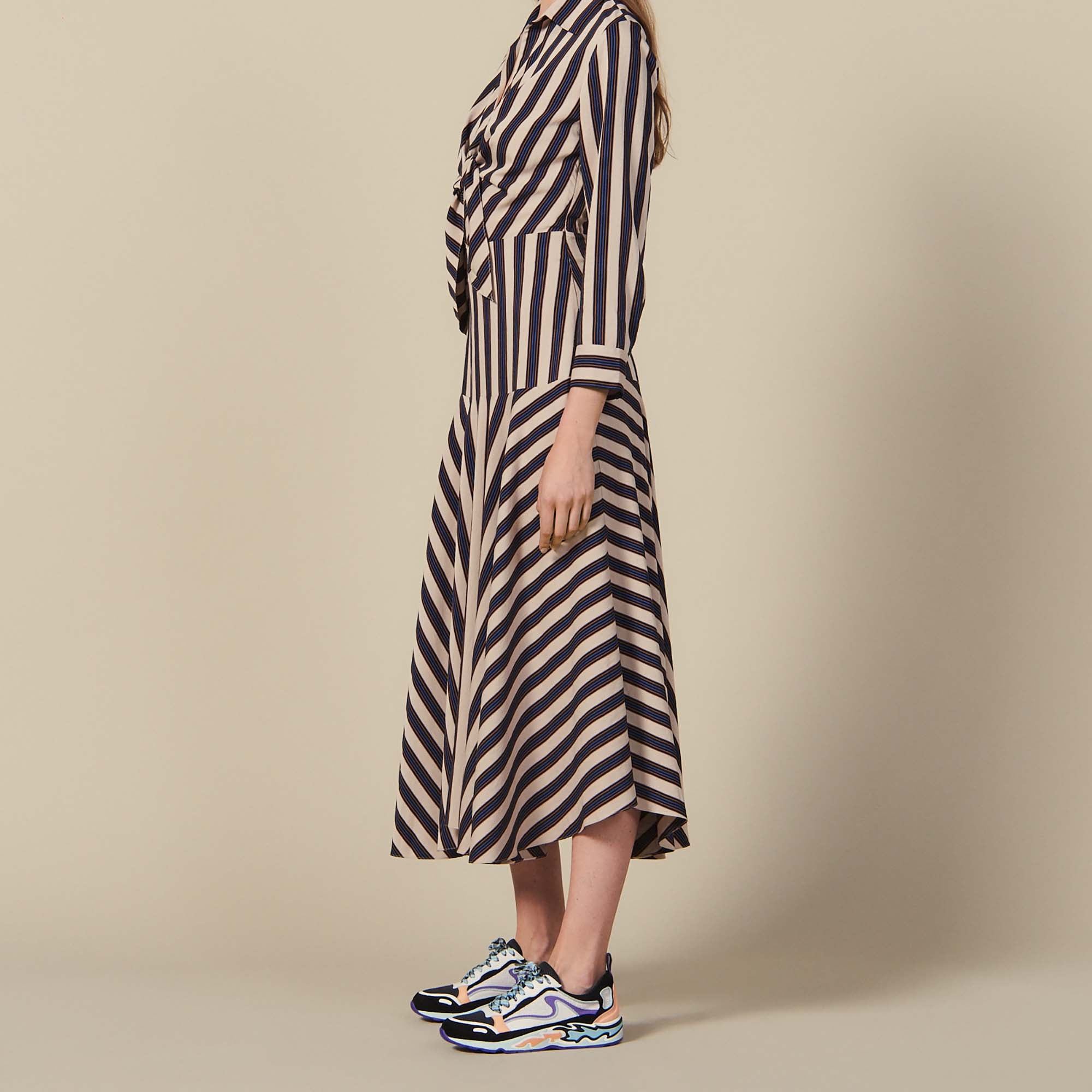 Robe longue à jeux de rayures Sandro seconde main
