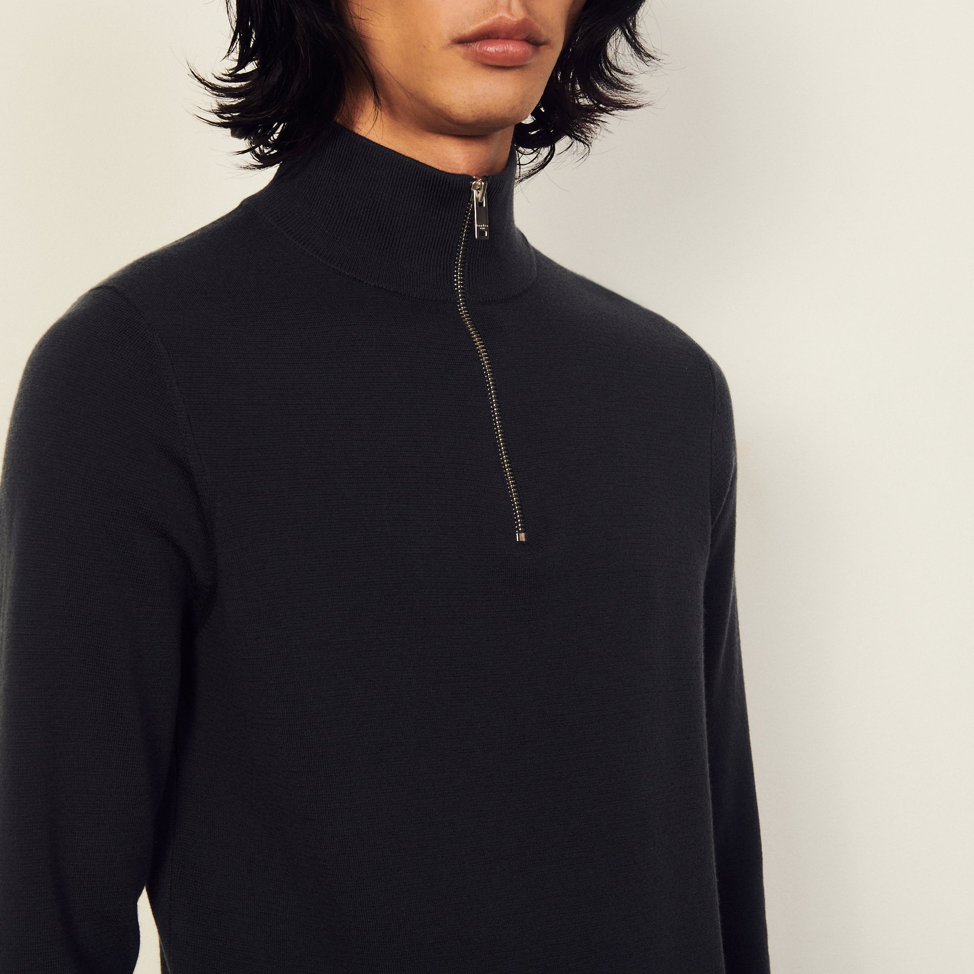 Pull en laine à col zippé Sandro seconde main