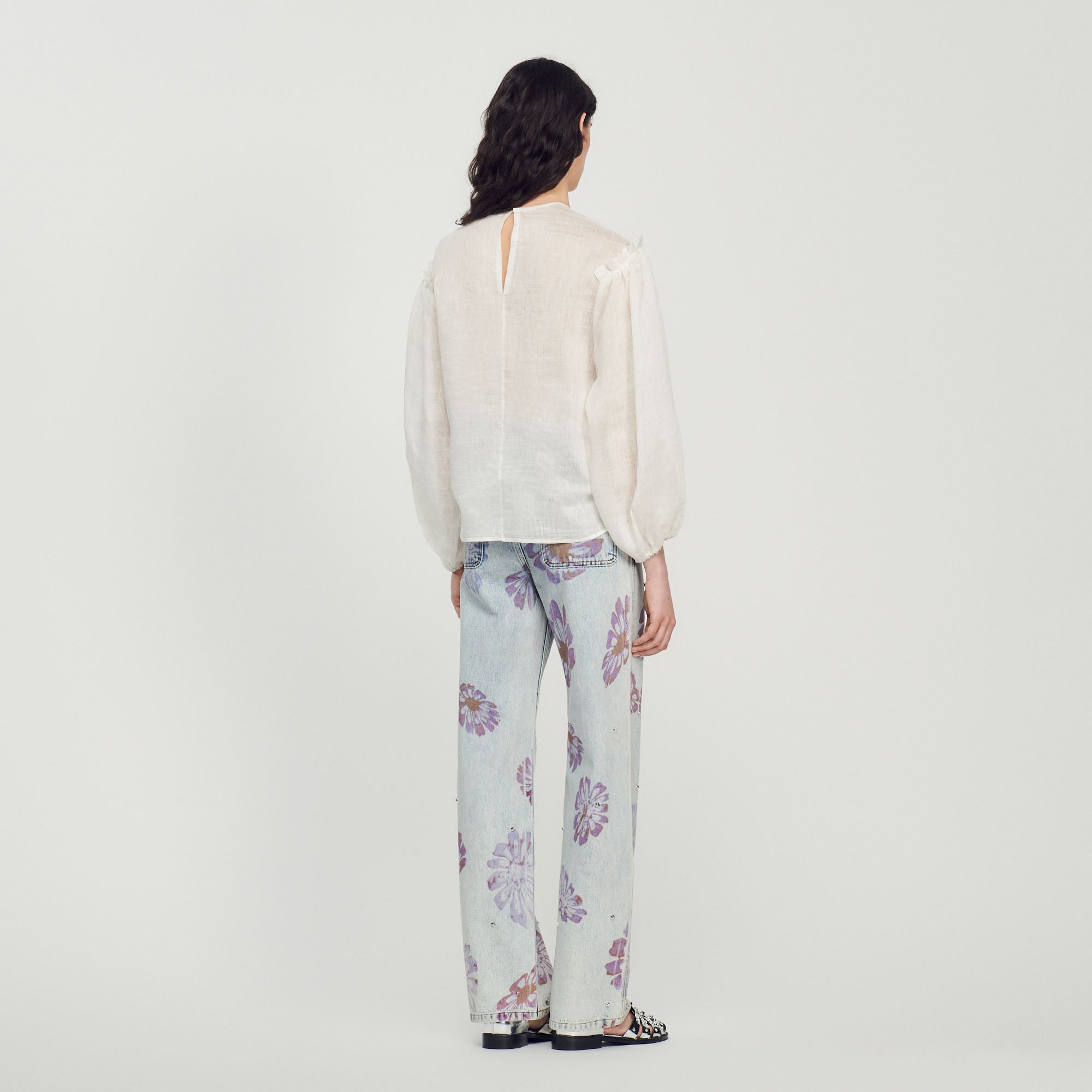 Blouse à rayures et manches volumineuses Sandro seconde main