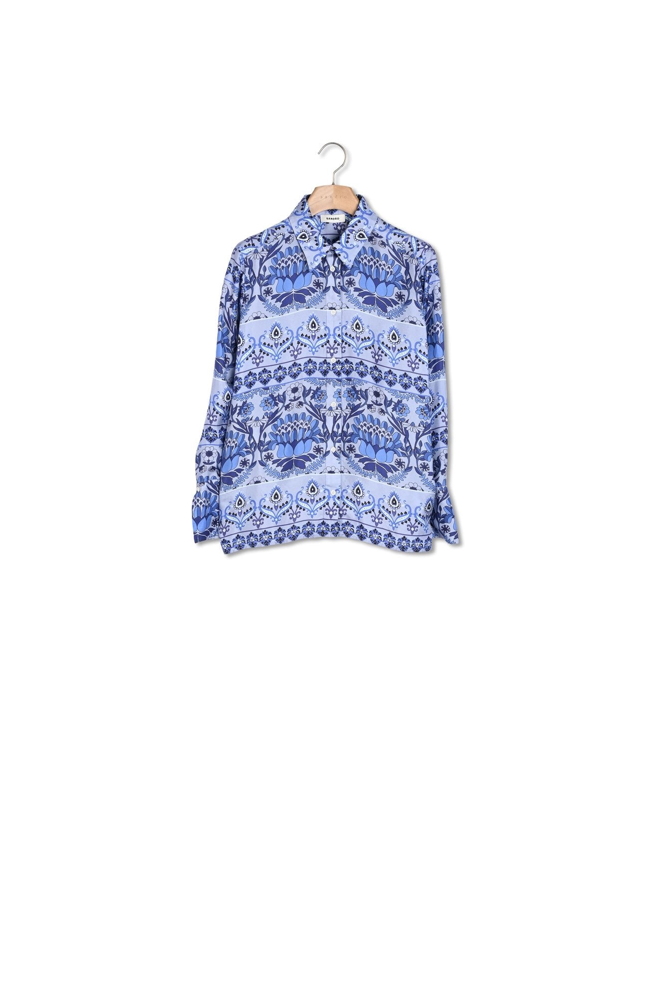 Chemise en soie imprimée Sandro seconde main