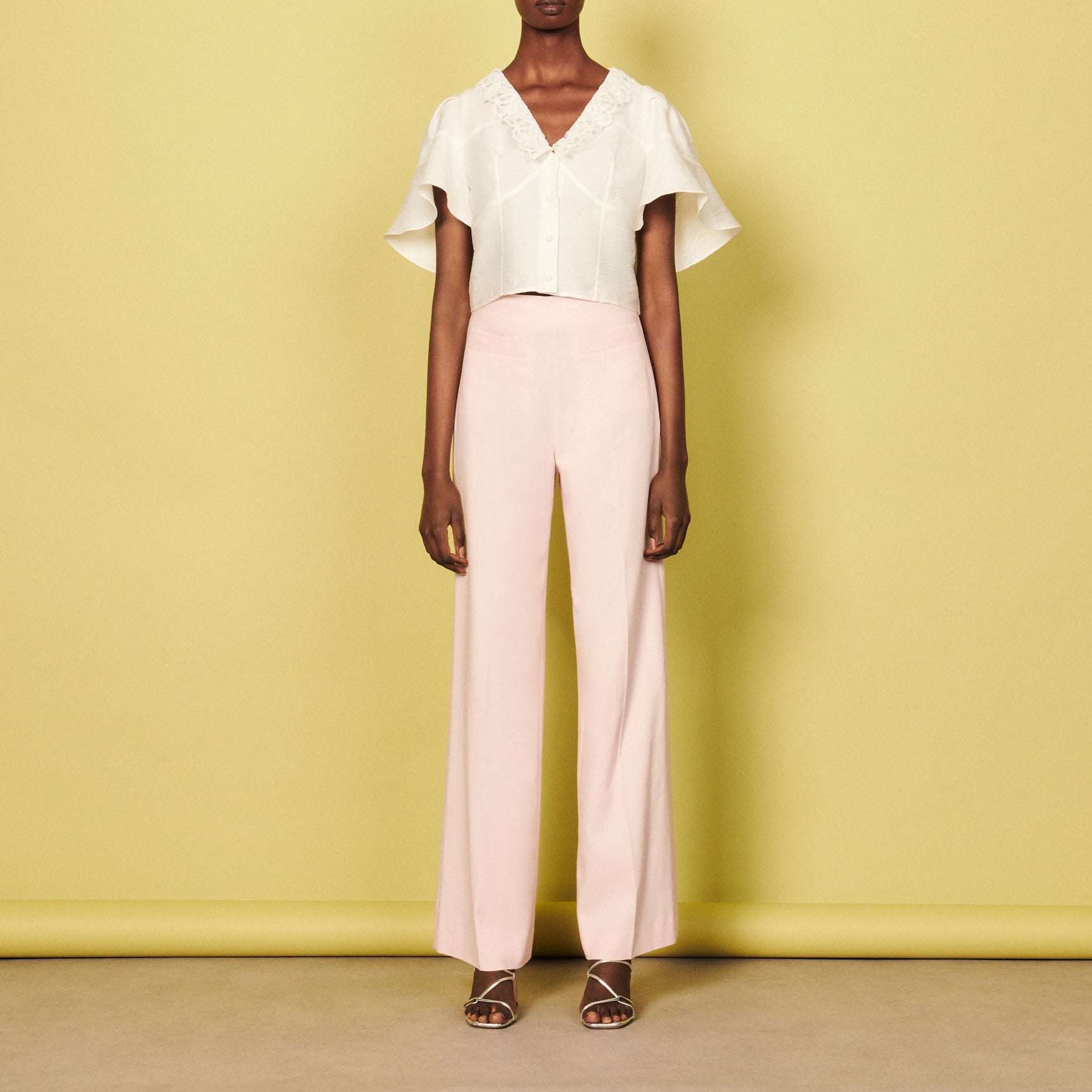 Chemisier court à cape volantée Sandro seconde main