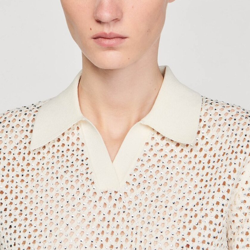 Pull col polo en Maille Sandro seconde main