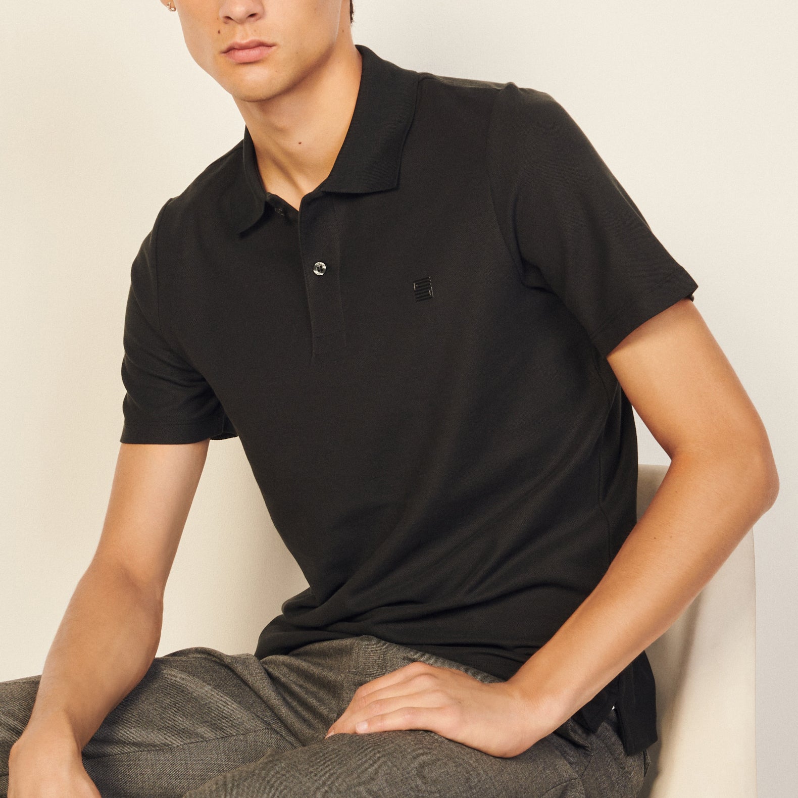 Polo en coton avec logo S Sandro seconde main