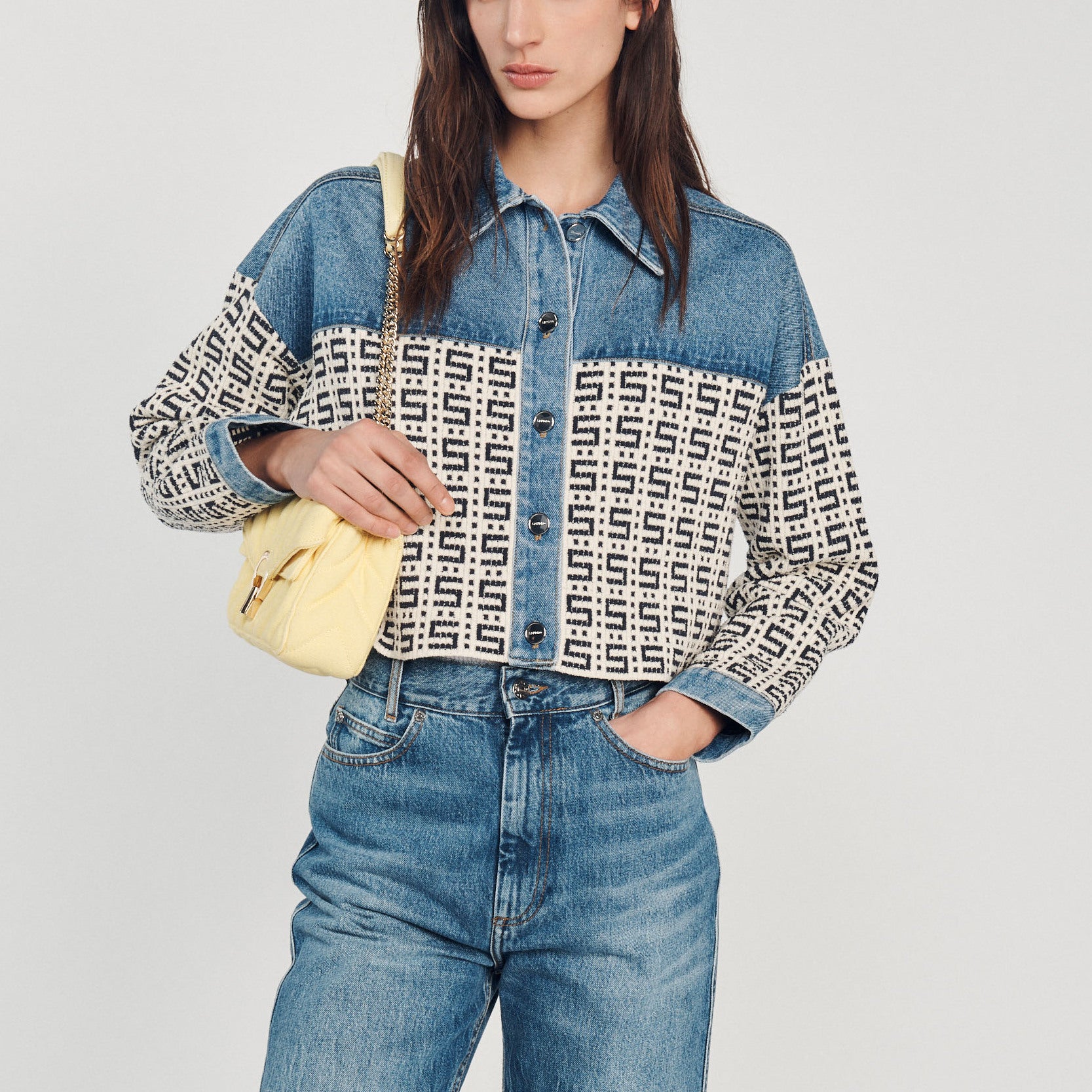 Cardicoat court en denim Sandro seconde main