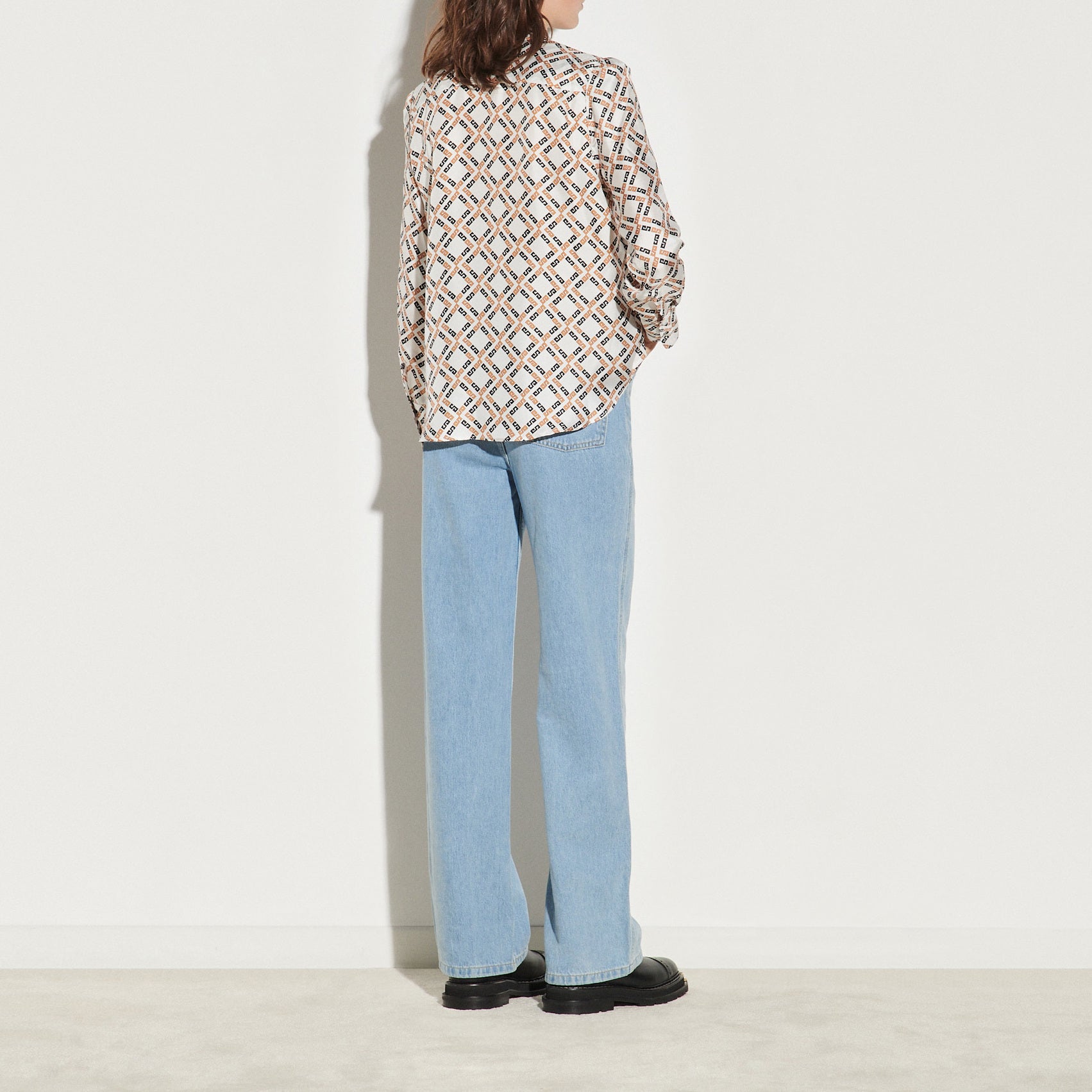 Chemise imprimée en twill de soie Sandro seconde main